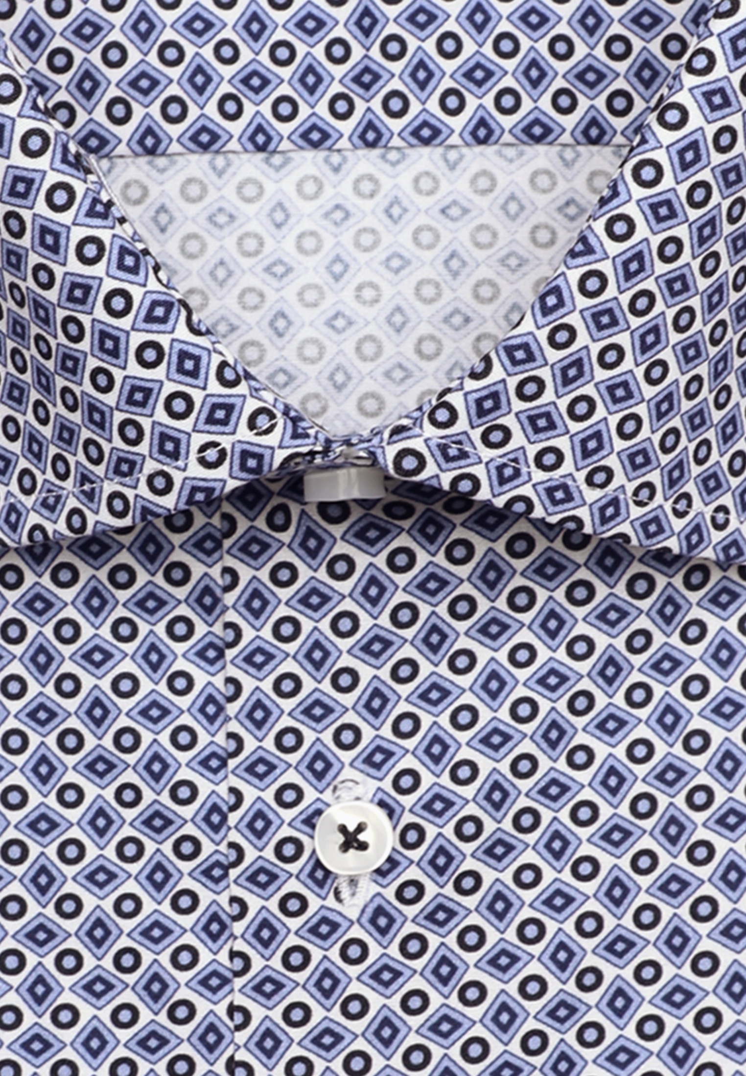 seidensticker Businesshemd »Slim«, Slim Kurzarm Kentkragen Druck