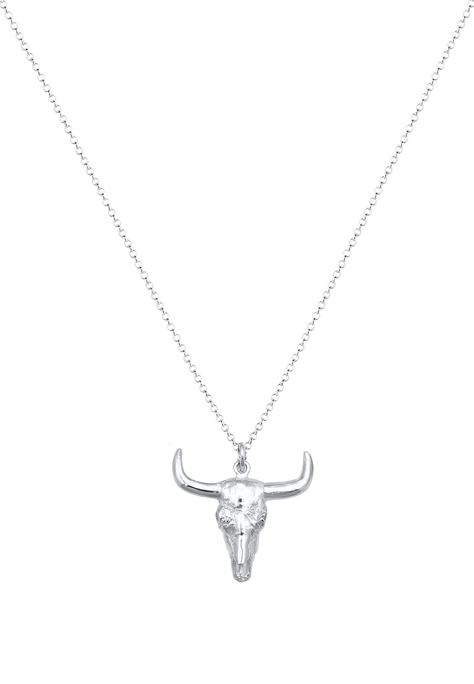 Kuzzoi Kette mit Anhänger »Halskette Maskuliner Anhänger Stier 925 Sterling Silber«