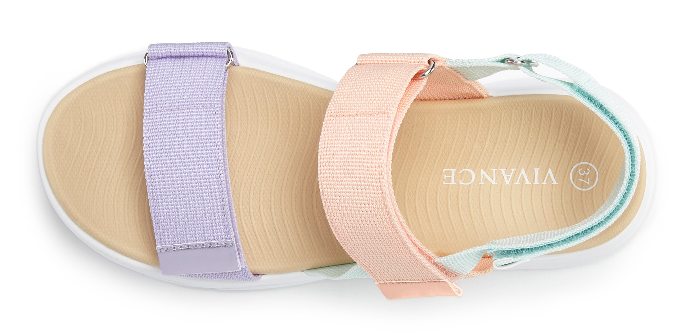 Vivance Sandale »Sandalette, Pantolette, Sommerschuhe, Riemchensandale«  mit bunten Riemchen und Klettverschluss VEGAN