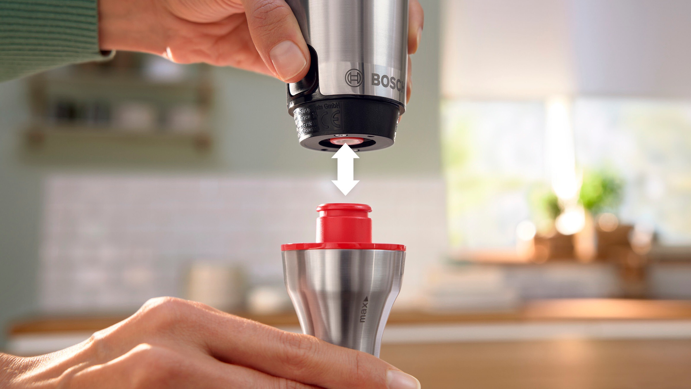 BOSCH Stabmixer »ErgoMaster Serie 6 MSM6M810, 4 Klingen, Mixfuß Edelstahl, schwarz«, 1200 W, Becher, großer Bedienhebel, Keramikkupplung, 10 J Motorgarantie