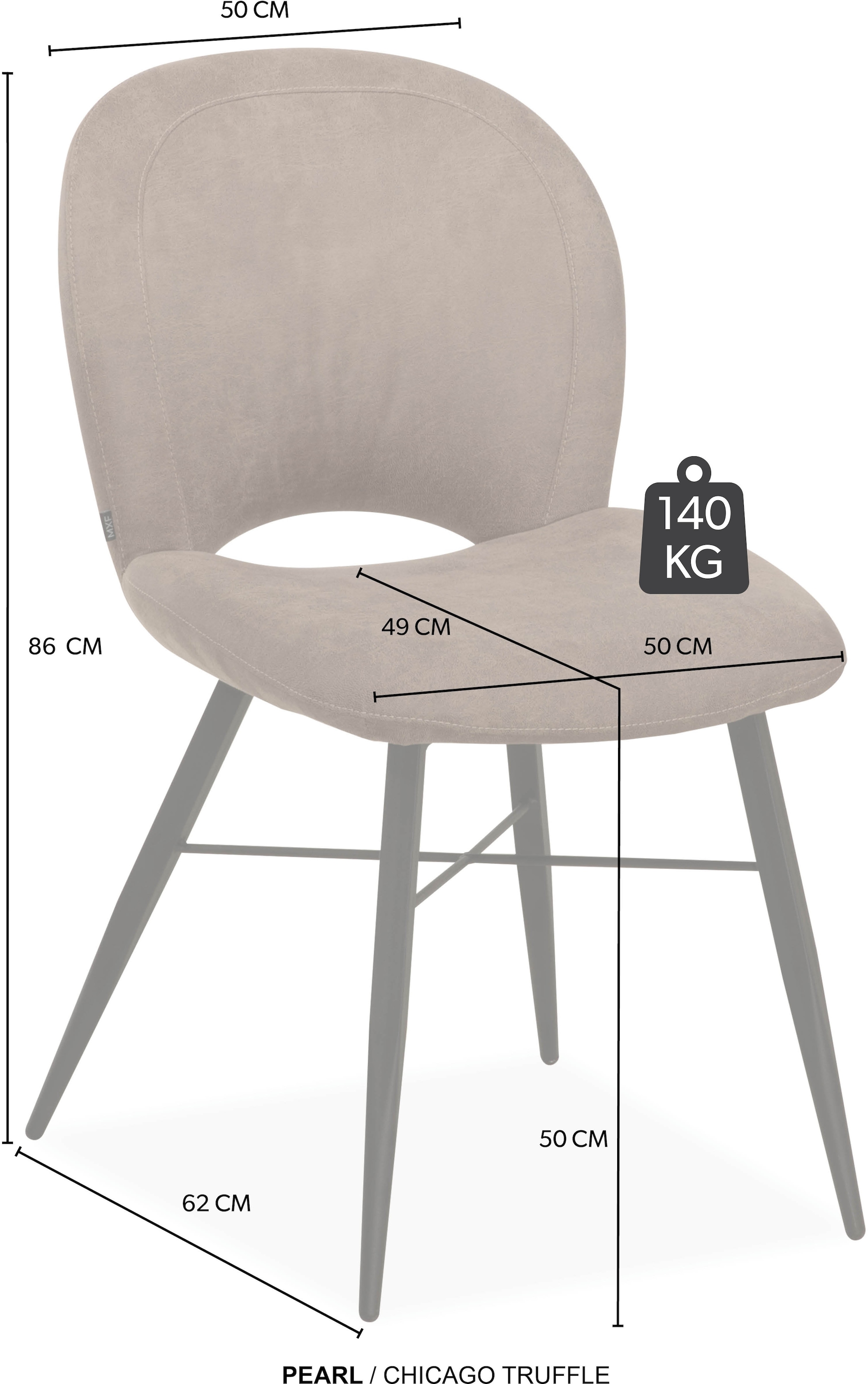 OMG Design Esszimmerstuhl »Pearl« (Set) 2 Stk.Esszimmerstuhl, pflegeleichter Bezug