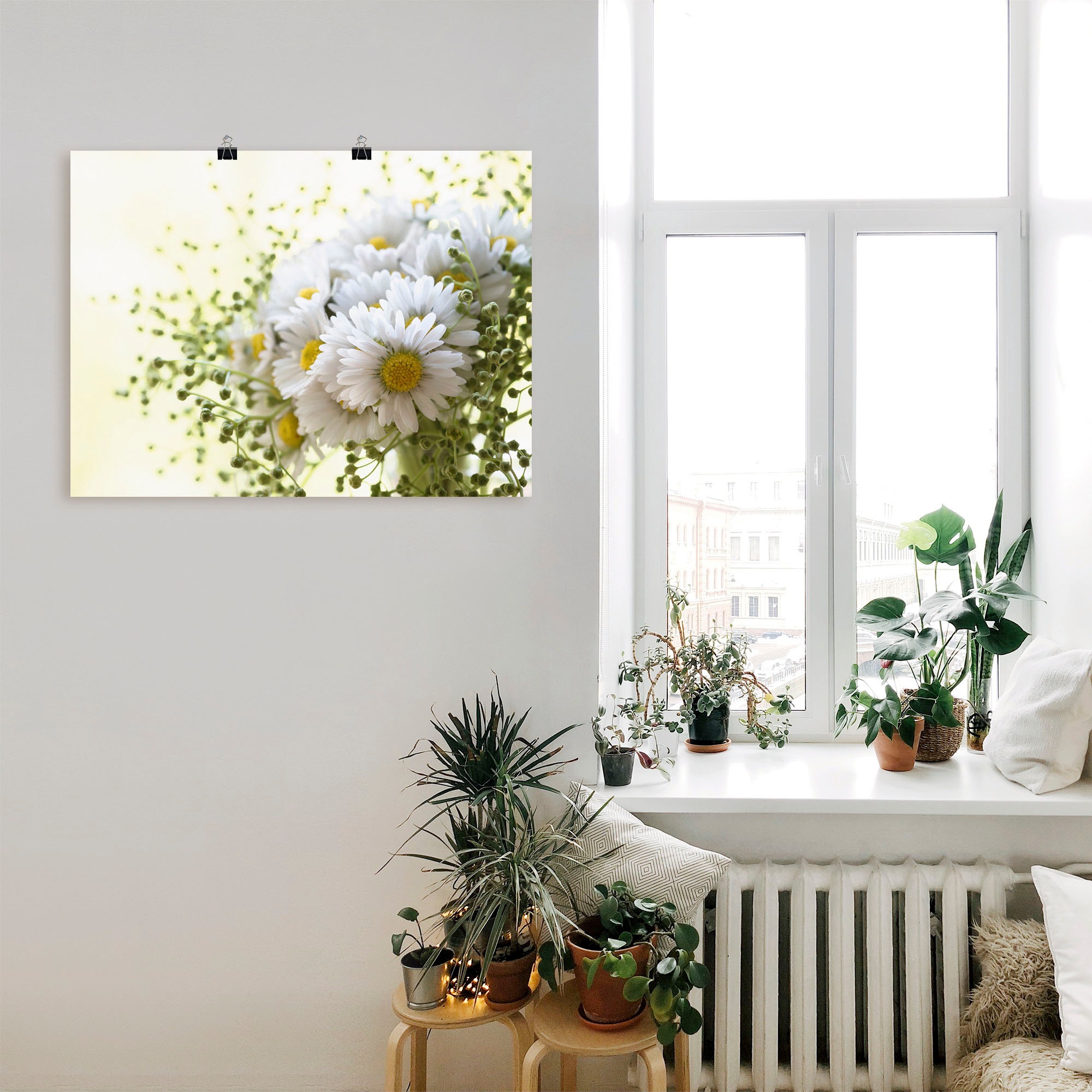 Artland Wandbild »Gänseblümchen und Hofstaat«, Blumen, (1 St.), als Leinwandbild, Poster, Wandaufkleber in verschied. Größen