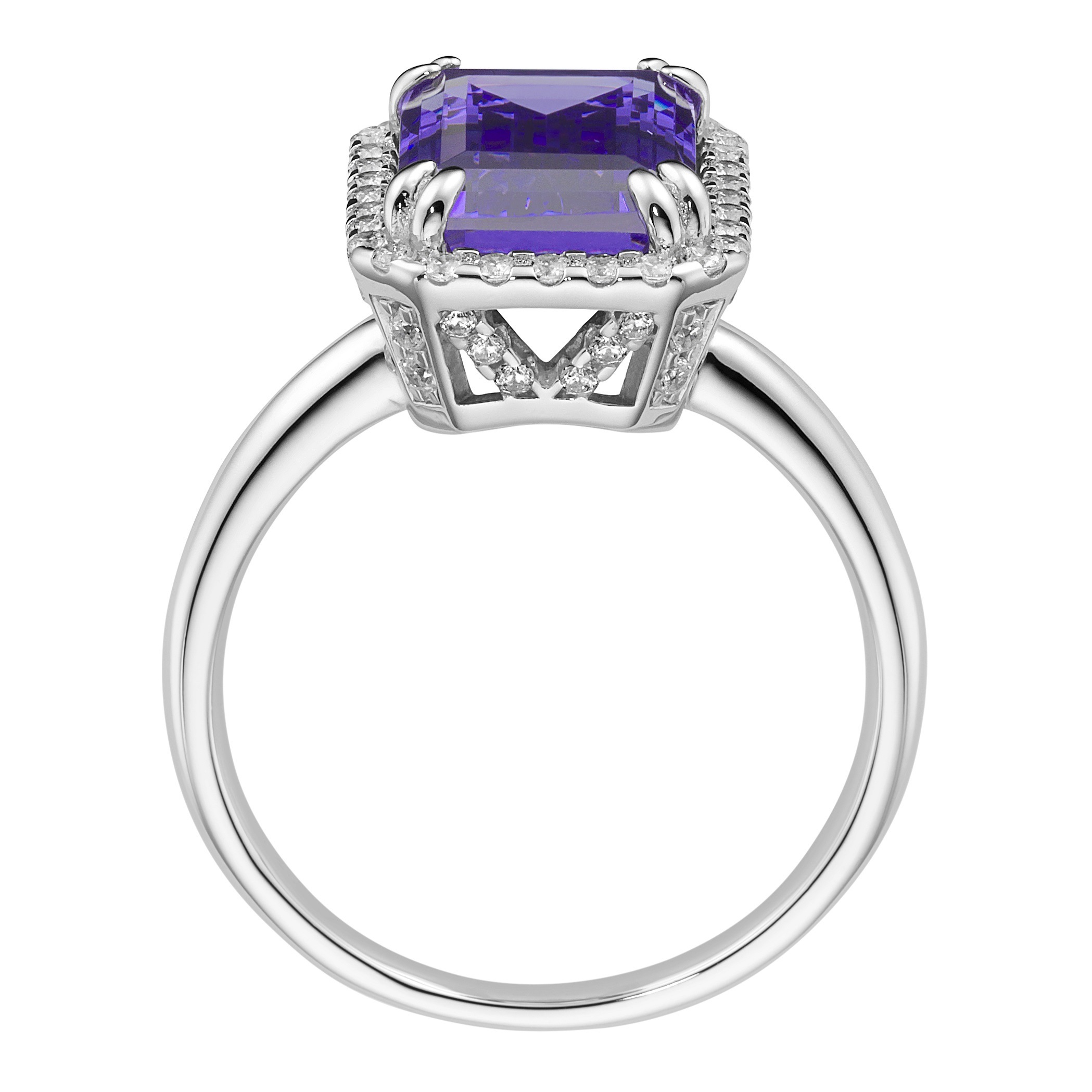 GIORGIO MARTELLO MILANO Silberring »Ring in blau, fuchsia oder lila, Zirkonia weiß, Silber 925«