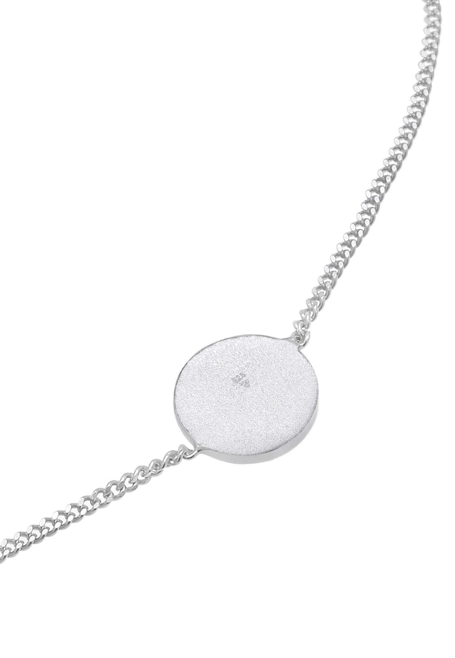 Elli Armkette »Armband Plättchen Coin Rund Matt Struktur 925 Silber«