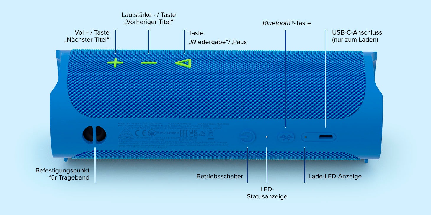 Creative Bluetooth-Lautsprecher »MuVo Go«, wasserfester