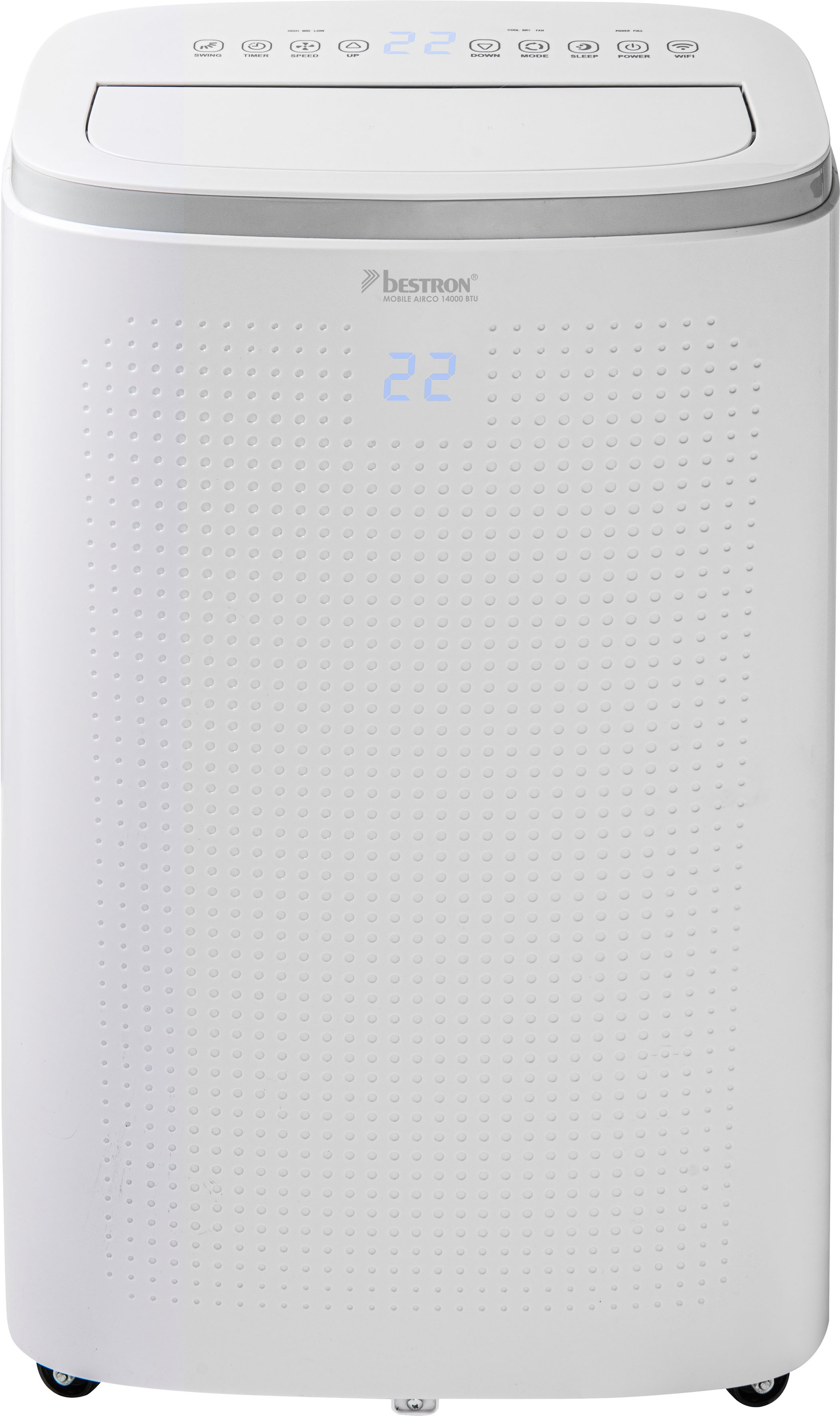 bestron Klimagerät »AAC14000WF«, für Räume bis 55m², Klimagerät mit App + Sprachsteuerung via WiFi, Touch-Bedienfeld und Fernbedienung, Kühlleistung 4,1 kW mit umweltfreundlichen Kühlmittel,14.000 BTU/h