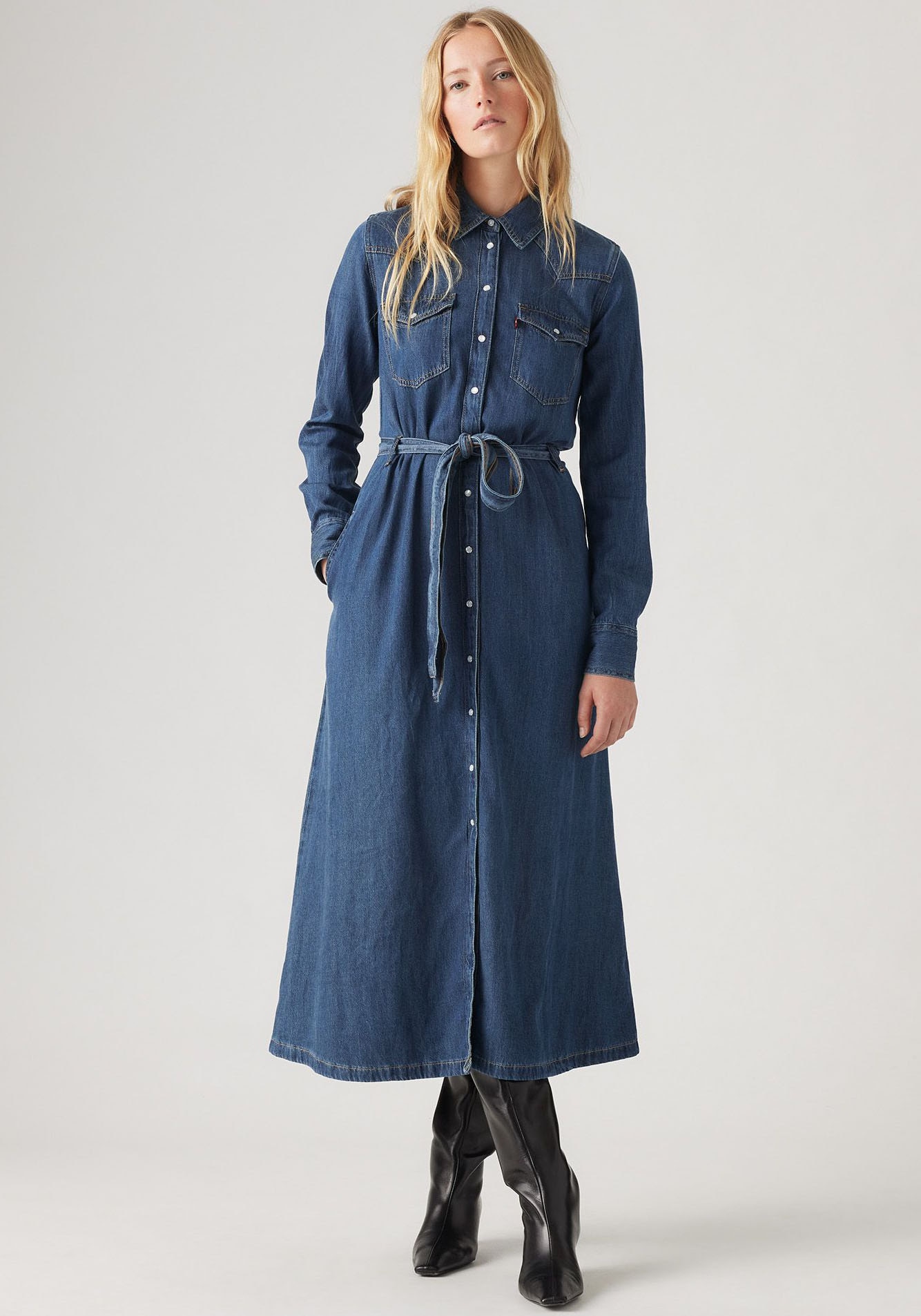 Levi's® Jeanskleid »QUINNEY DENIM DRESS«, mit Bindegürtel