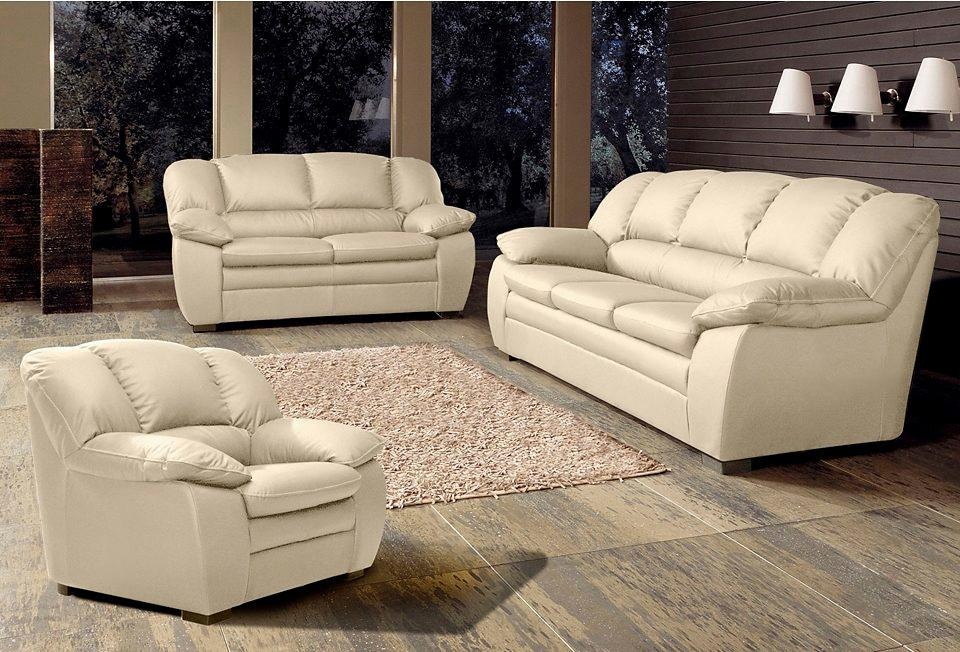 COTTA Polstergarnitur »Casino, Sofa Set, 3-2-1 Sitzer, Wohnzimmer Garnitur«, (Set, 3 tlg.), Sessel, 2-Sitzer, 2,5-Sitzer, hohe Rückenlehne