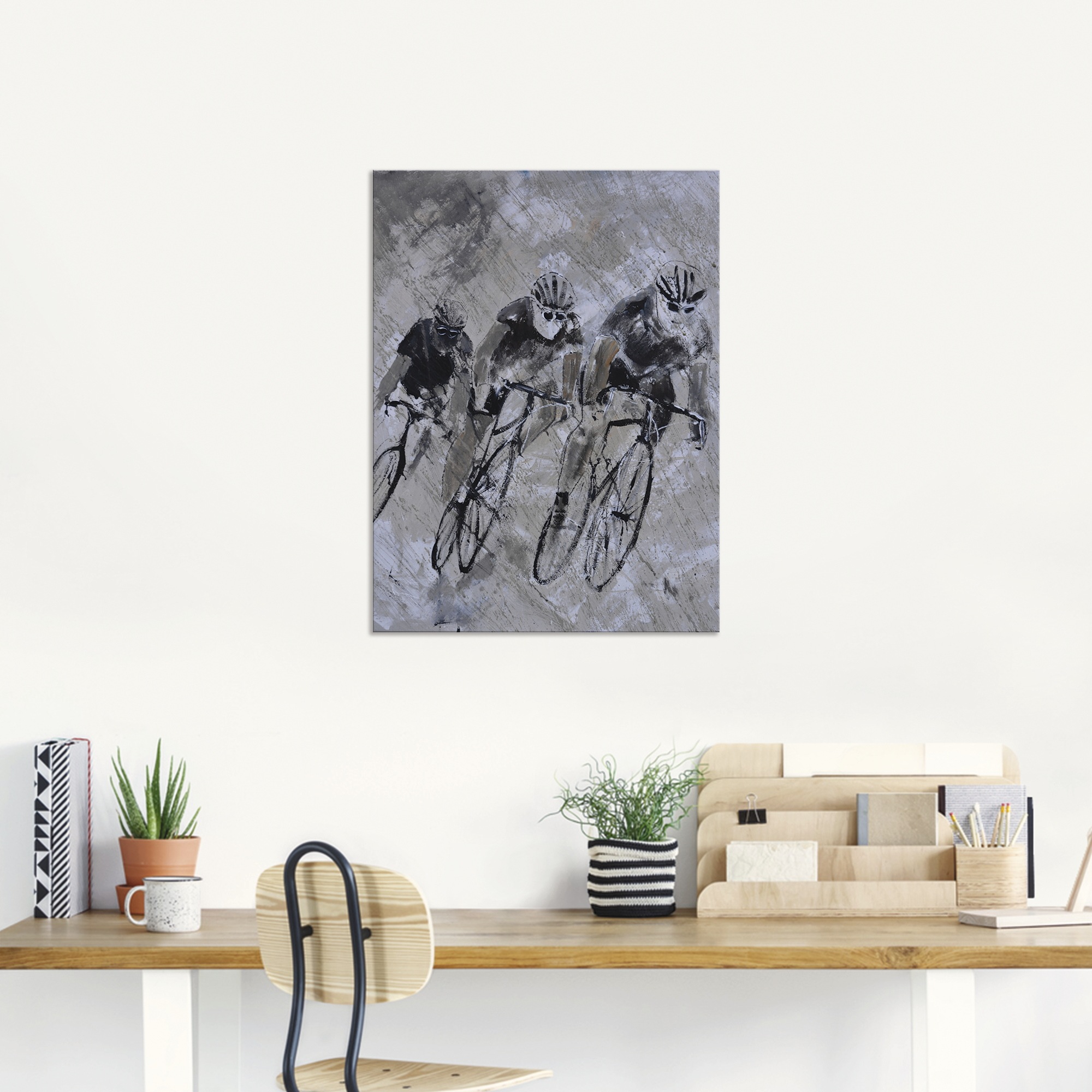 Artland Wandbild »Fahrrad fahren im Regen«, Fahrräder, (1 St.), als Alubild, Outdoorbild, Leinwandbild, Poster in verschied. Größen