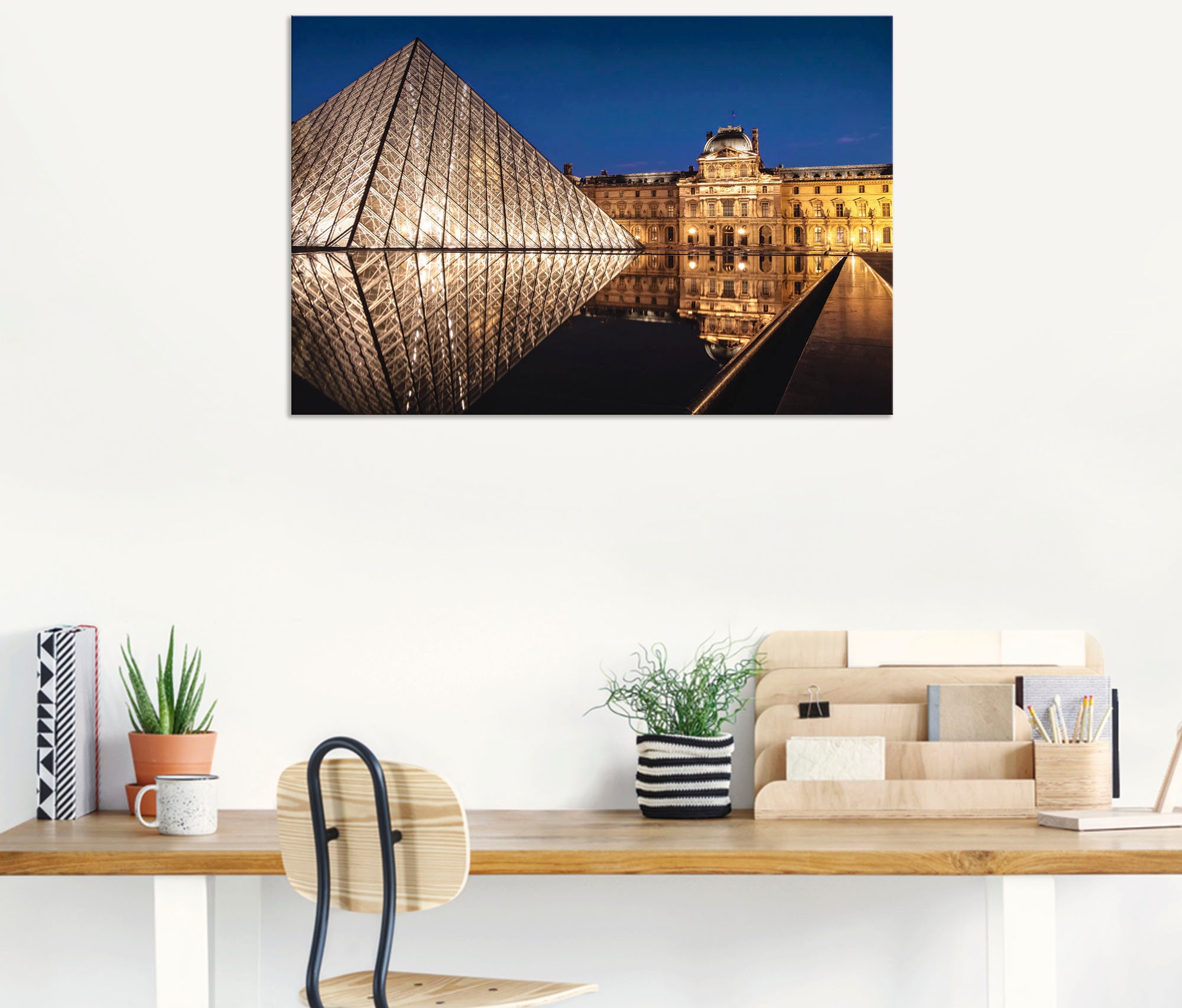 Artland Alu-Dibond-Druck »Glaspyramide Musée du Louvre, Paris«, Gebäude, (1 St.), für Innen- und Außenbereich geeignet, Outdoorbild
