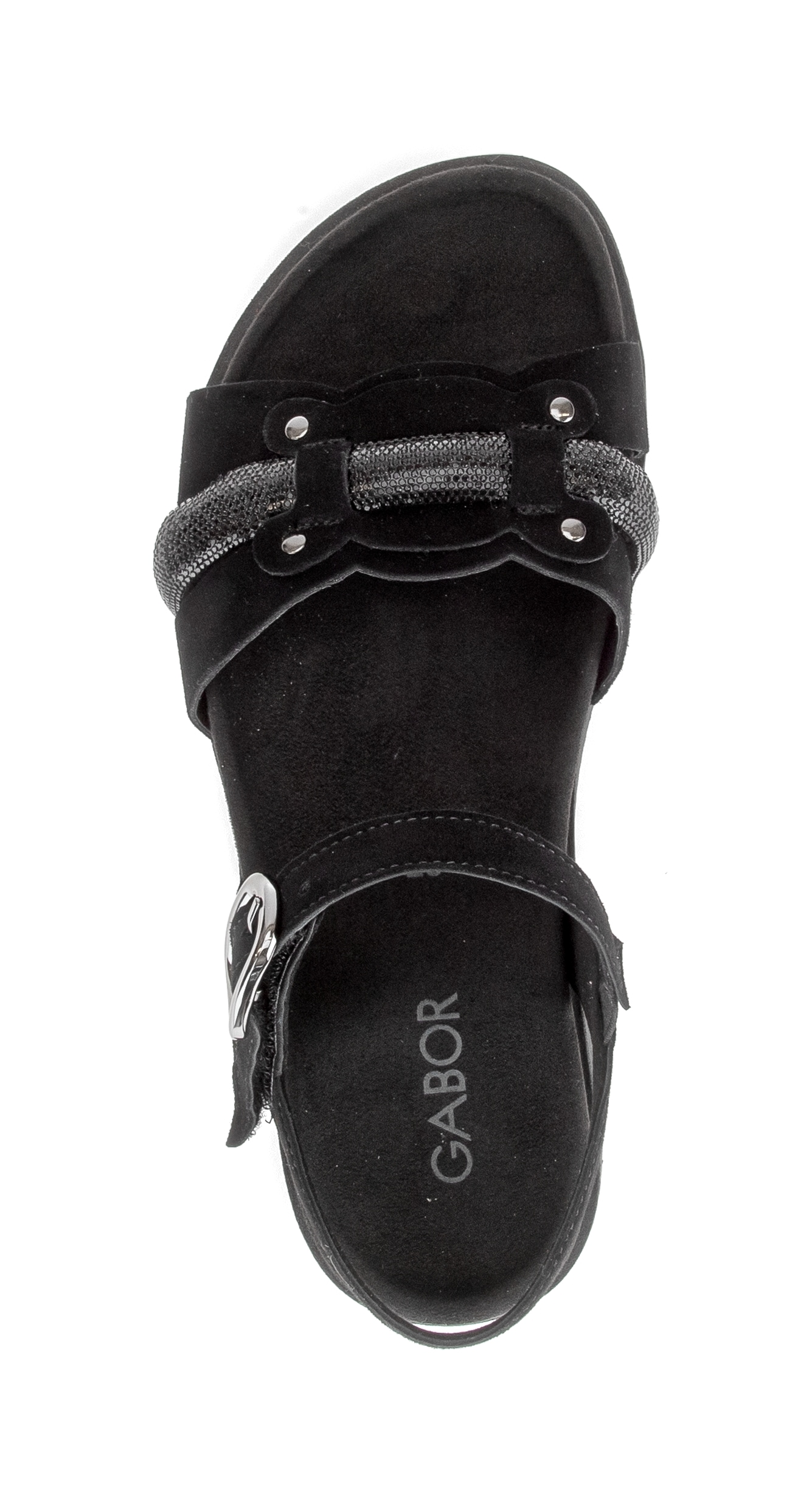 Gabor Sandalette  Riemchensandale, Sommerschuh mit glänzendem Schmuckriegel