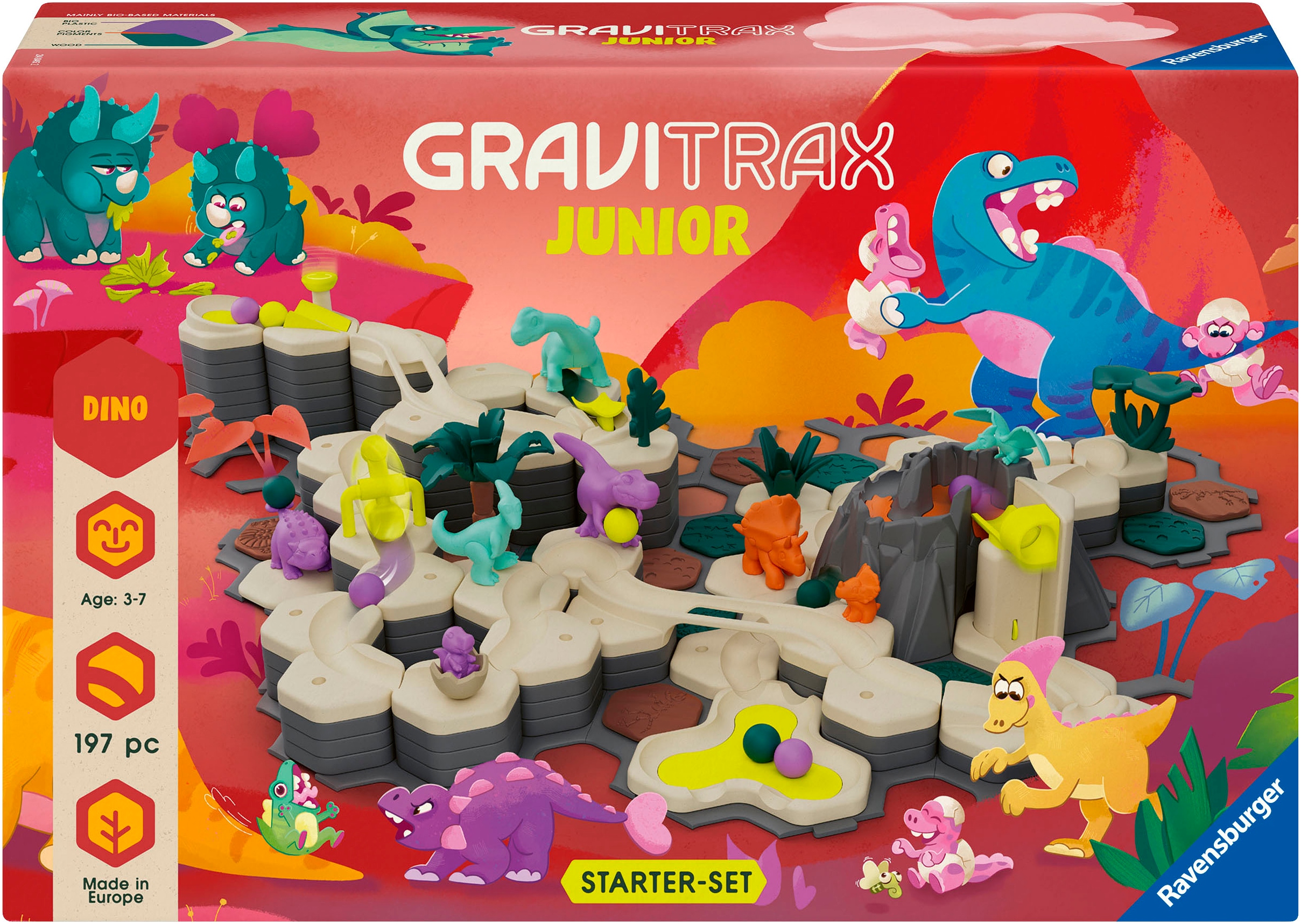Ravensburger Kugelbahn-Bausatz »GraviTrax Junior Starter-Set XXL Dino« Made in Europe in bunt