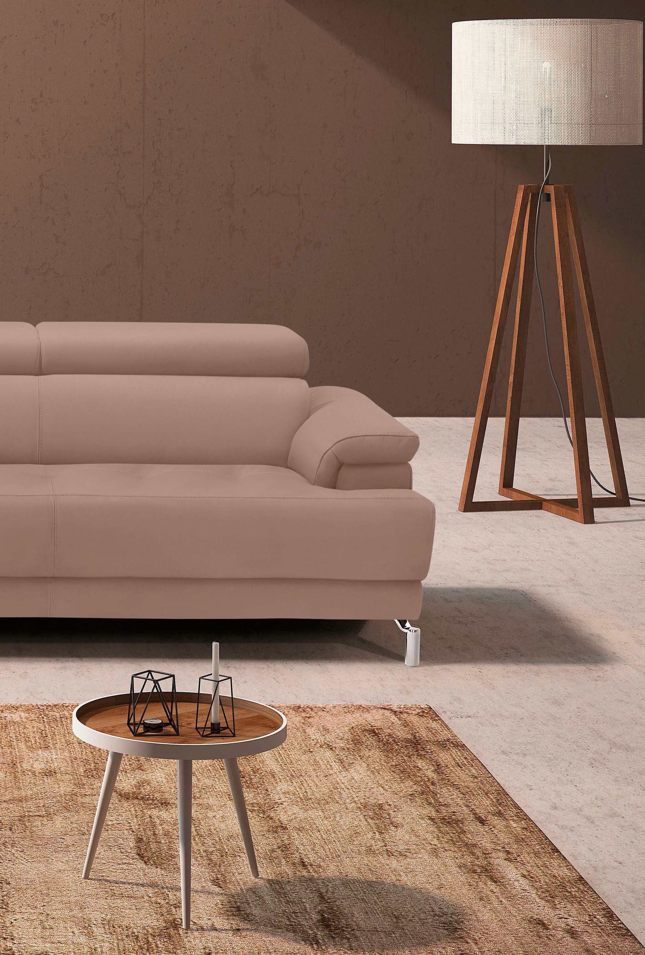 Egoitaliano Ecksofa »Soul, extravagantes Designsofa, Megasofa, super bequem, tolle Details«, mit Trapez-Abschlußelement, inkl verstellbarer Kopfteile