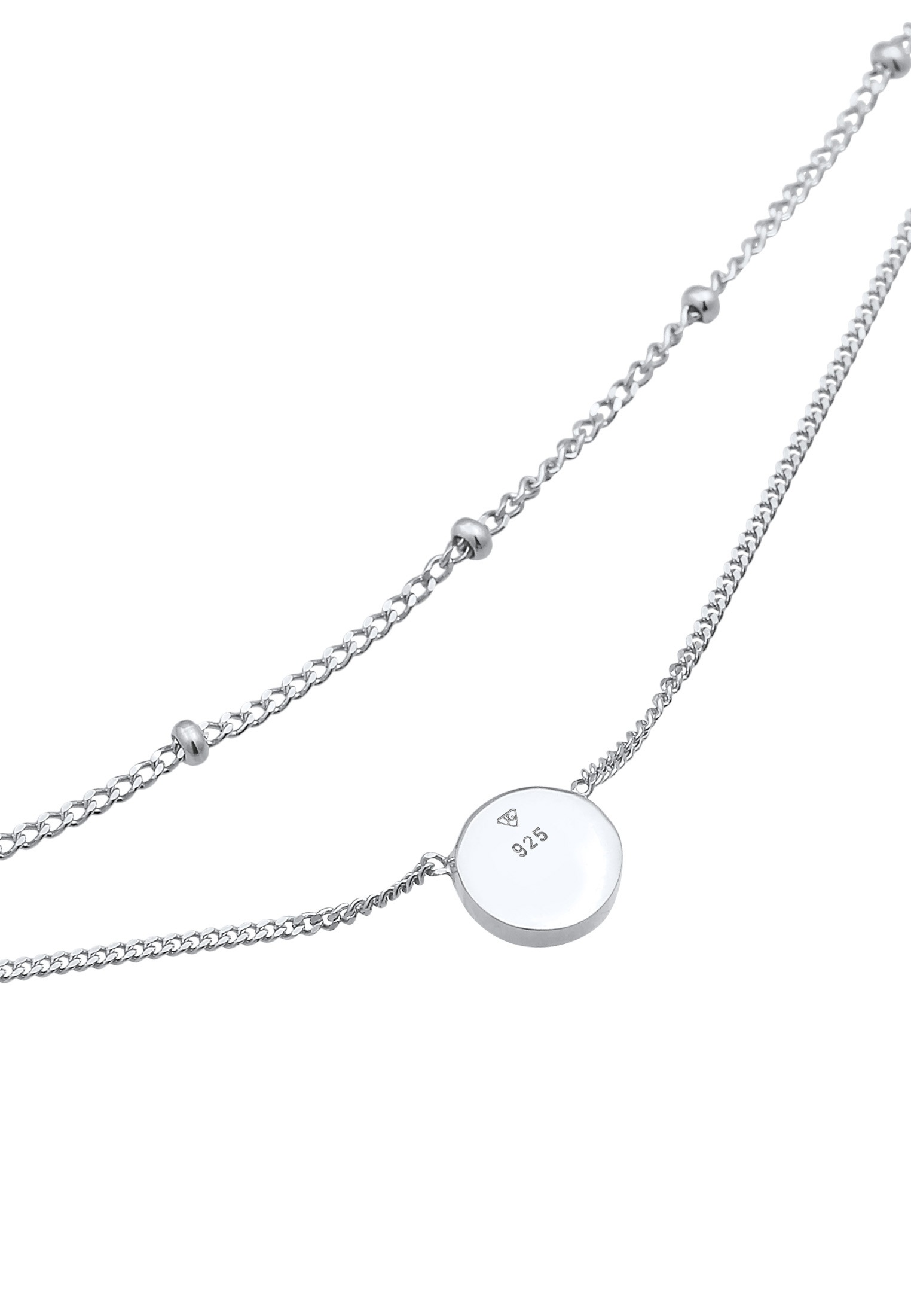 Elli Silberkette »Halskette Choker Layer Mondstein Kugelkette 925 Silber«