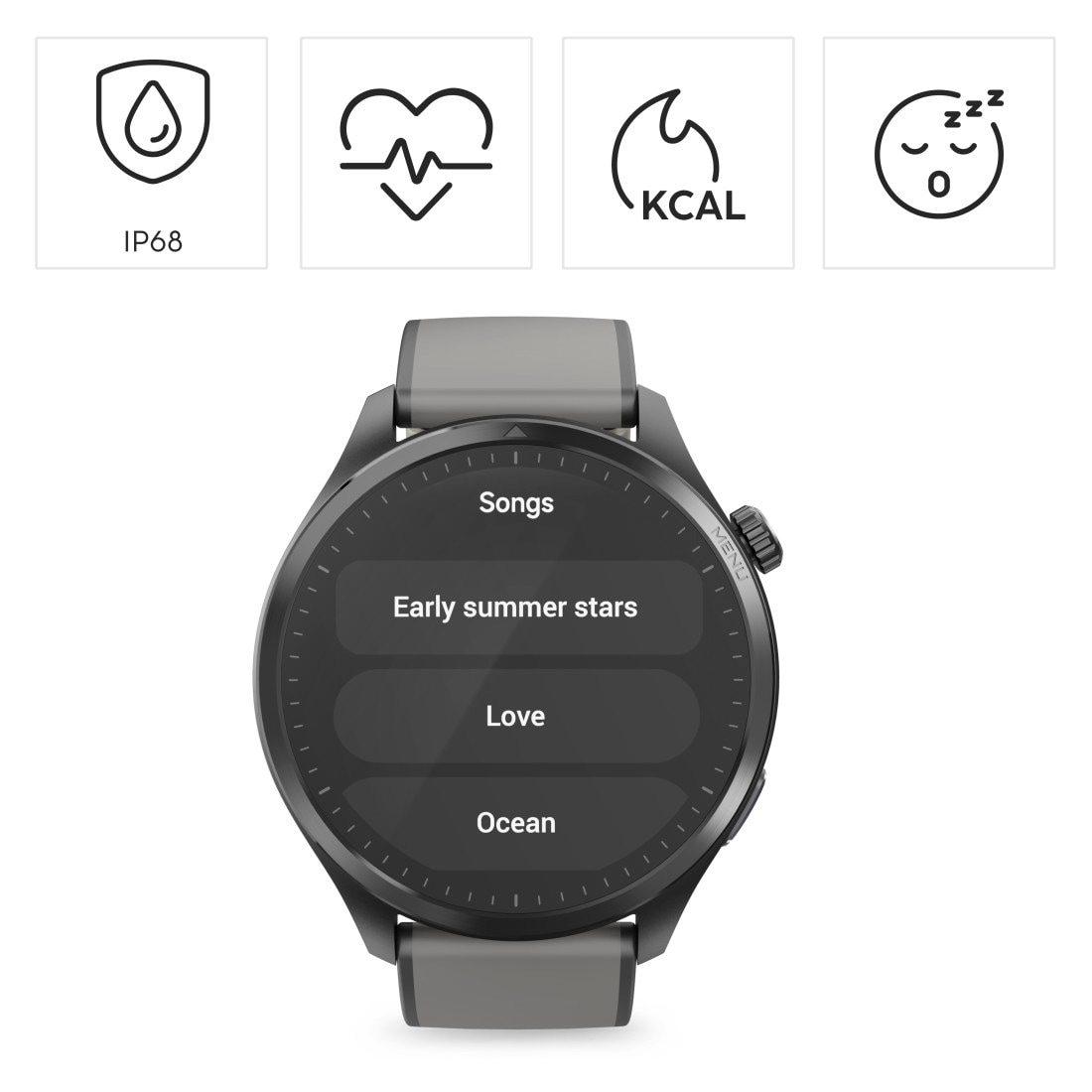 Hama Smartwatch »Smartwatch m. GPS (1,43", Musikspeicher, Telefonfunktion, wasserdicht)«(/ 1,43 ″)