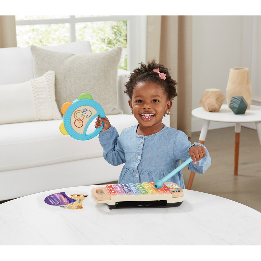 Vtech® Spielzeug-Musikinstrument »Holzspielzeug, Vtech Baby, Interaktives Holz-Xylofon mit Tamburin«