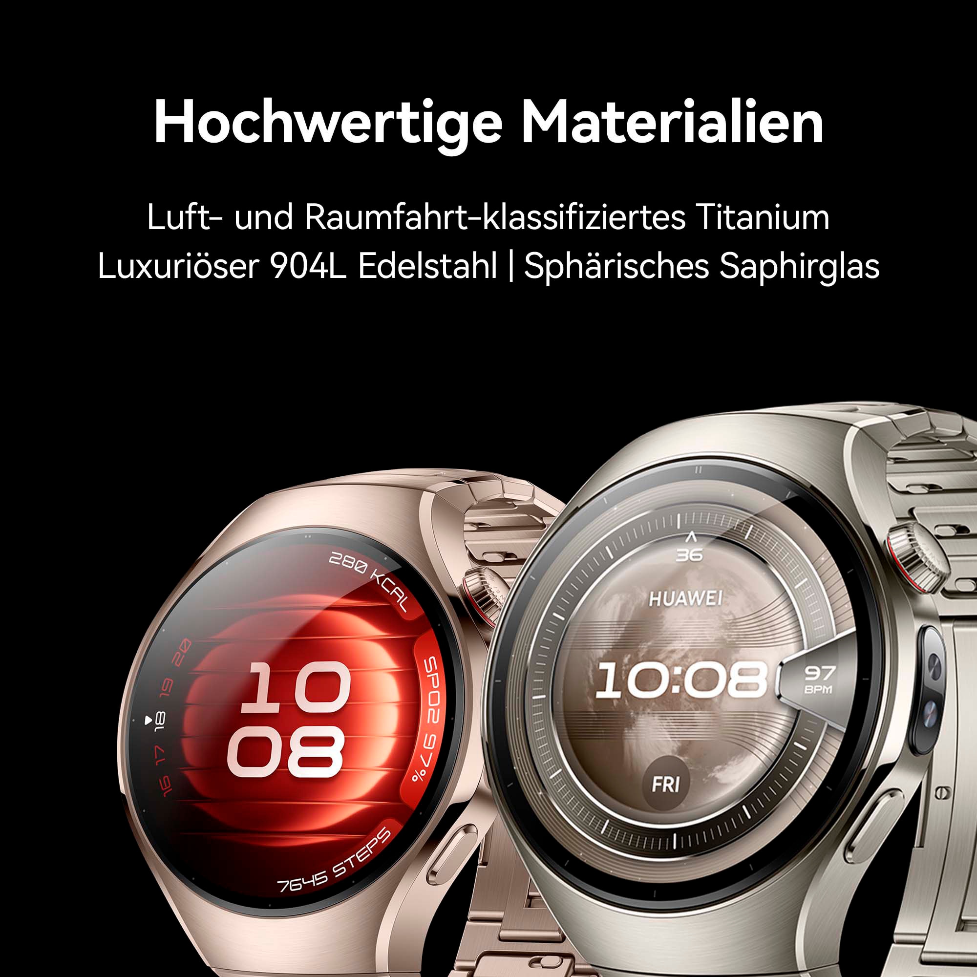 Huawei Smartwatch »WATCH 5 42mm«, (3,5 cm / 1,38 Zoll), 32,00 GB, X-TAP, Health Glance, 316L Edelstahl, Kompatibel mit iOS & Android