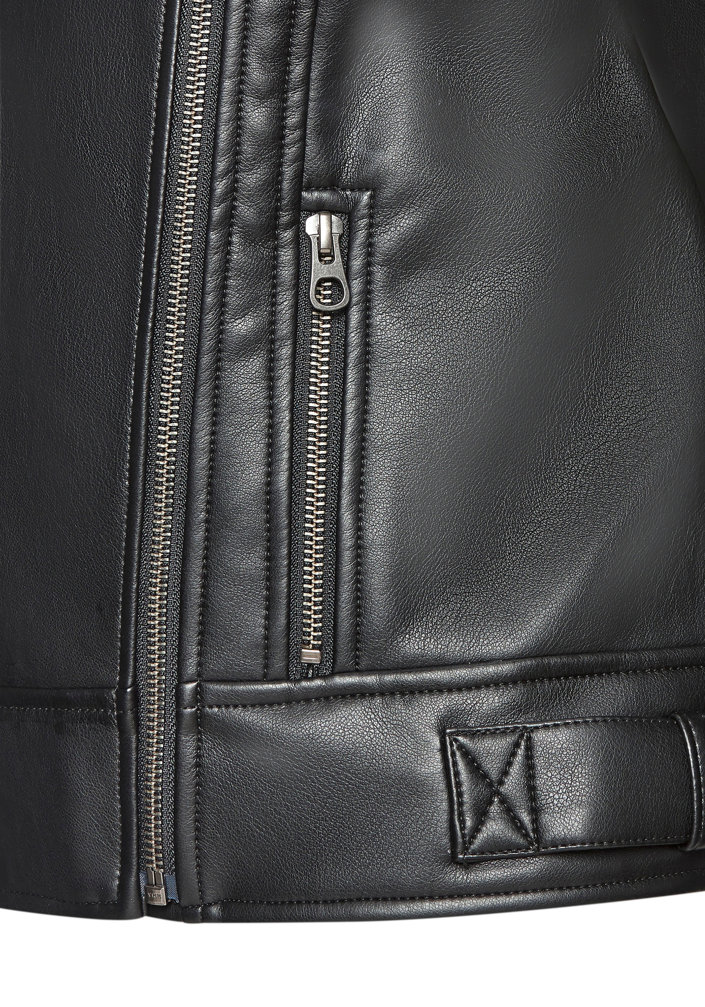 Buffalo Lederimitatjacke mit Lammfellimitat, Shearling-Jacke
