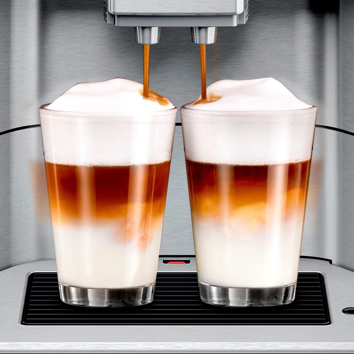 SIEMENS Kaffeevollautomat »EQ6 plus s700 TE657503DE, Doppeltassenfunktion, Keramikmahlwerk«, viele Kaffeespezialitäten, automatische Dampfreinigung, edelstahl