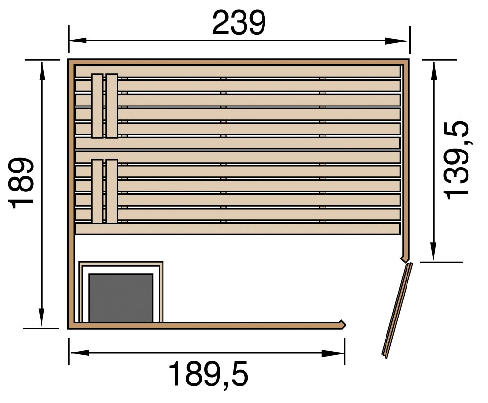 weka Sauna »Valida«, 9 kW-Ofen mit integrierter Steuerung