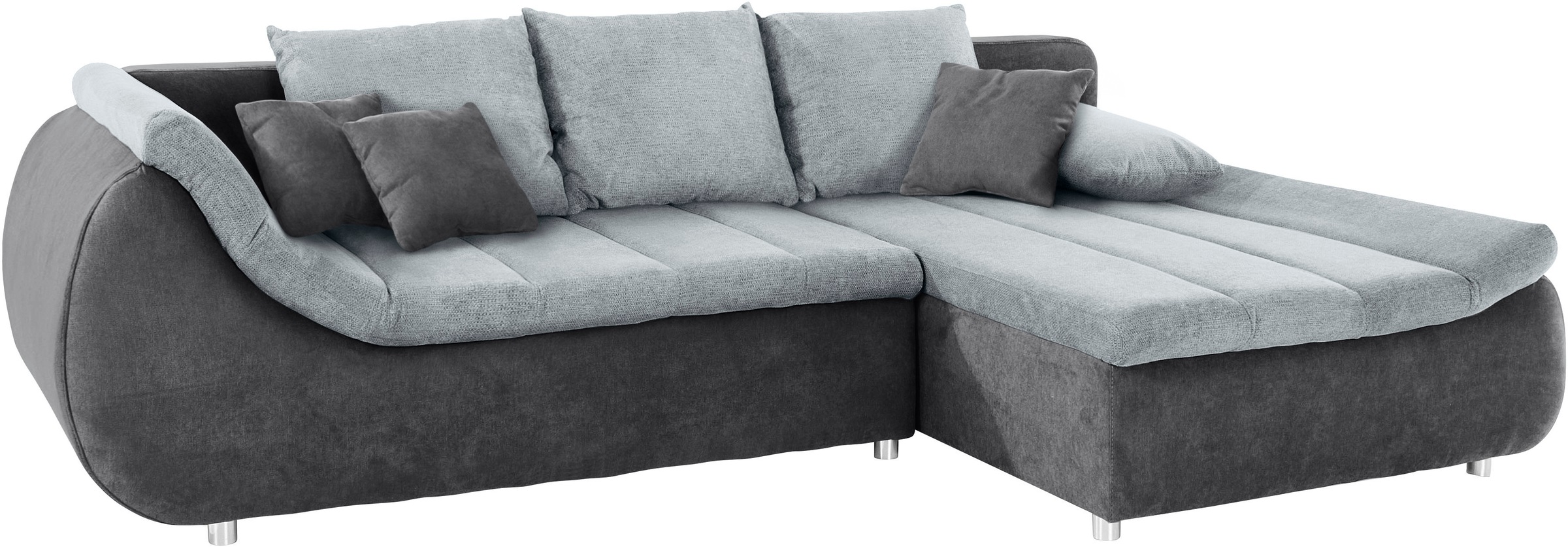 INOSIGN Ecksofa »Imola, elegant und modern, aktuelle Steppung im Sitz, bequem, L-Form«, frei im Raum stellbar, wahlweise mit Bettfunktion und Bettkasten