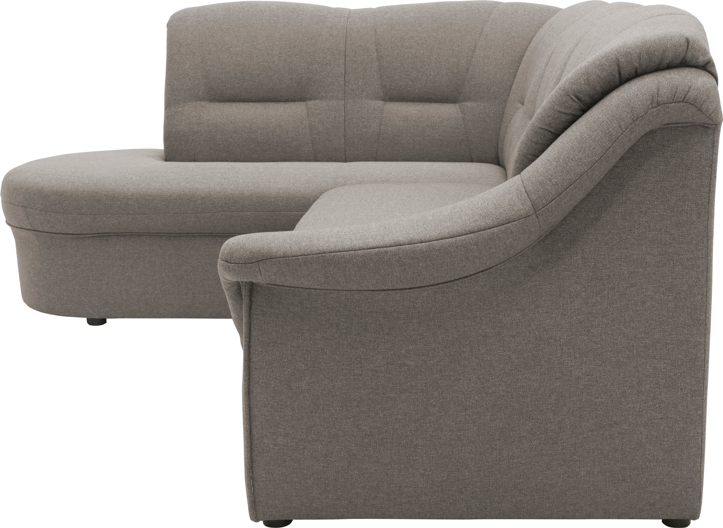 DOMO collection Ecksofa »Faenza für kleine Räume, Stellmaße 232,176cm, komfortabel, L-Form«, mit Ottomane, zeitlos, elegante Armlehnen, wahlweise mit Bettfunktion