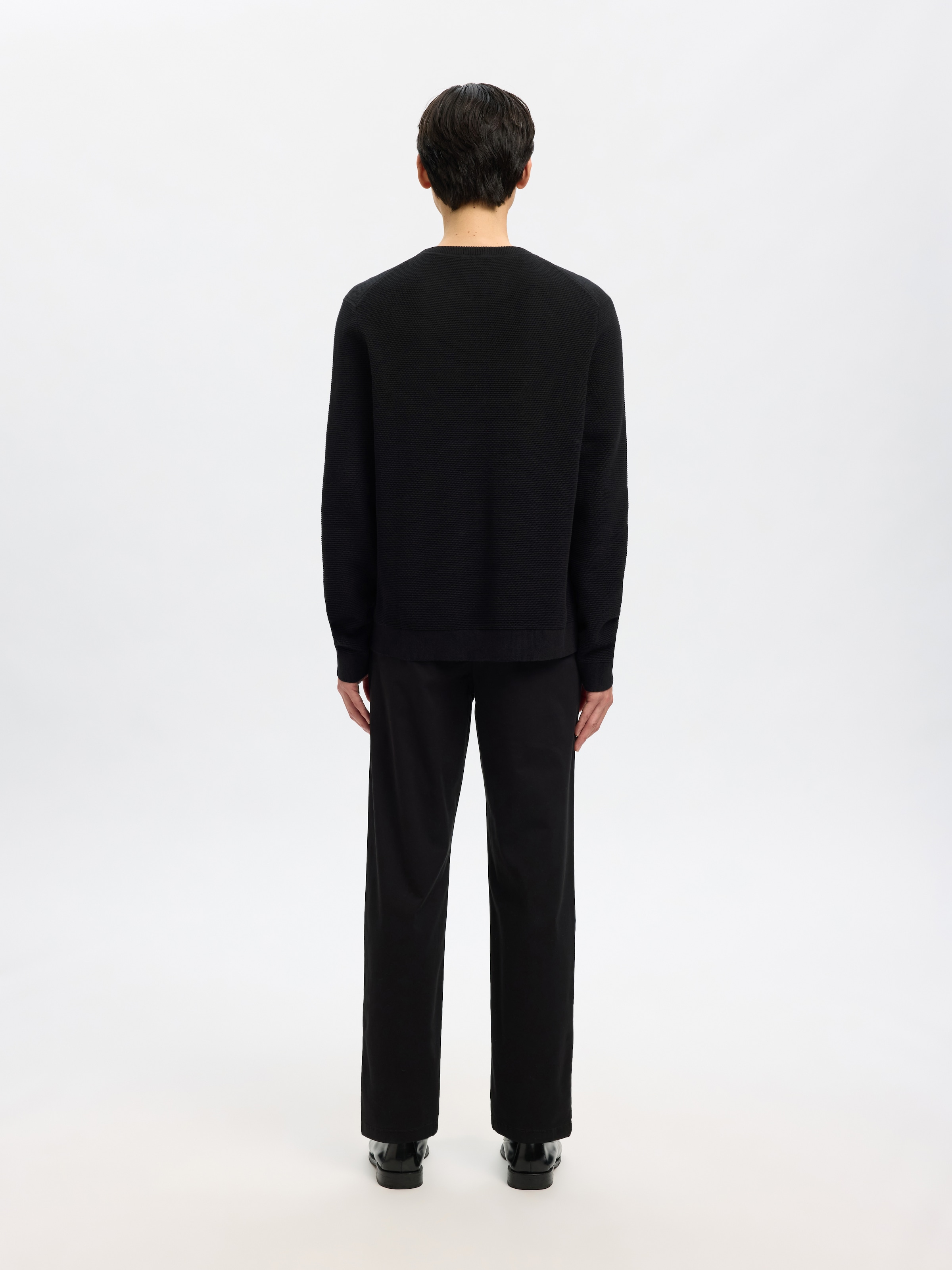 SELECTED Rundhalspullover »SLHROSS LS KNIT STRUCTURE CREW NECK NOOS« Baumwolle, regular fit