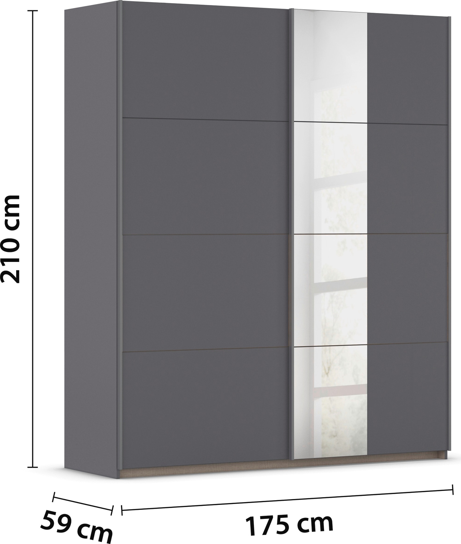 rauch Schwebetürenschrank »Kleiderschrank Schrank Garderobe Schlafzimmerschrank OXFORD«, (in 3 verschiedenen Ausstattungen BASIC/CLASSIC/PREMIUM), mit Griffleisten aus Metall, auch für kleinere Räume MADE IN GERMANY