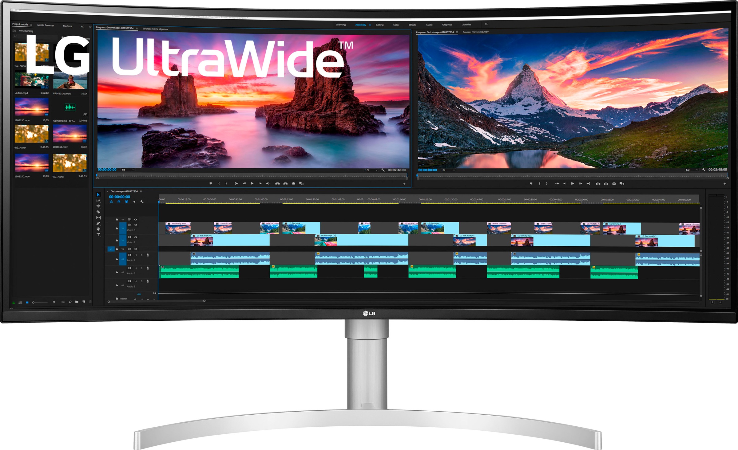 LG Curved-LED-Monitor »38WN95C«, 95,29 cm/38 Zoll, 3840 x 1600 px, 1 ms Reaktionszeit, 144 Hz