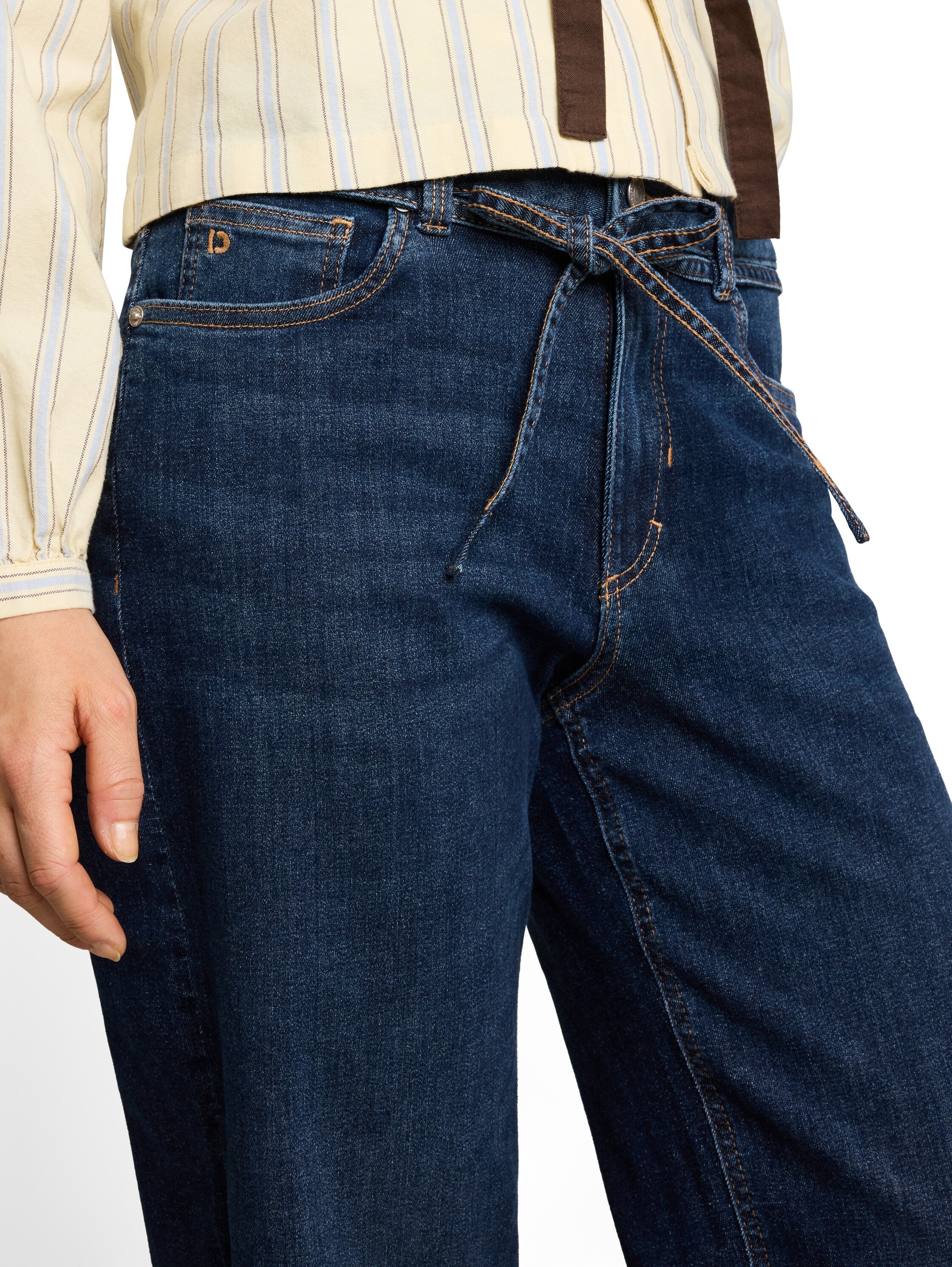 TOM TAILOR Denim Weite Jeans mit Stretch / Denim-Bindeband / Wide