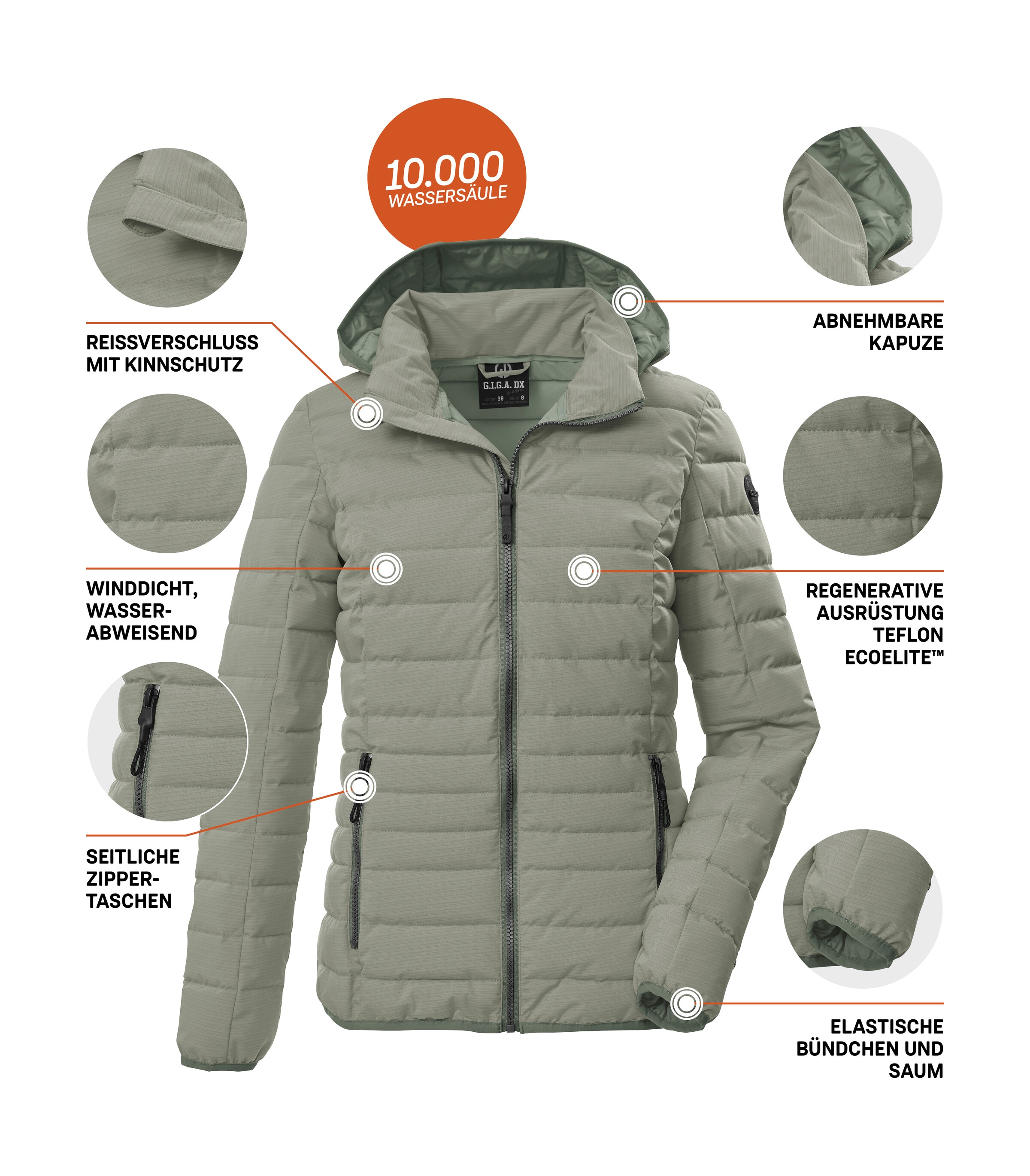 G.I.G.A. DX by killtec Steppjacke »GS 110 WMN QLTD JCKT« Wasserabweisend, winddicht, atmungsaktiv, abnehmbare Kapuze