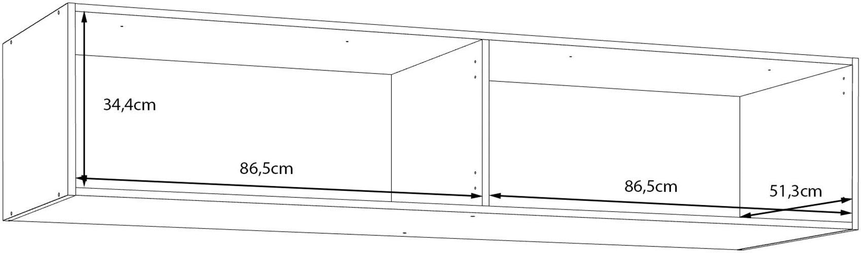 FORTE Schrankaufsatz, Schrankaufsatz, Stauraum, 4 Türen, Raumnutzung