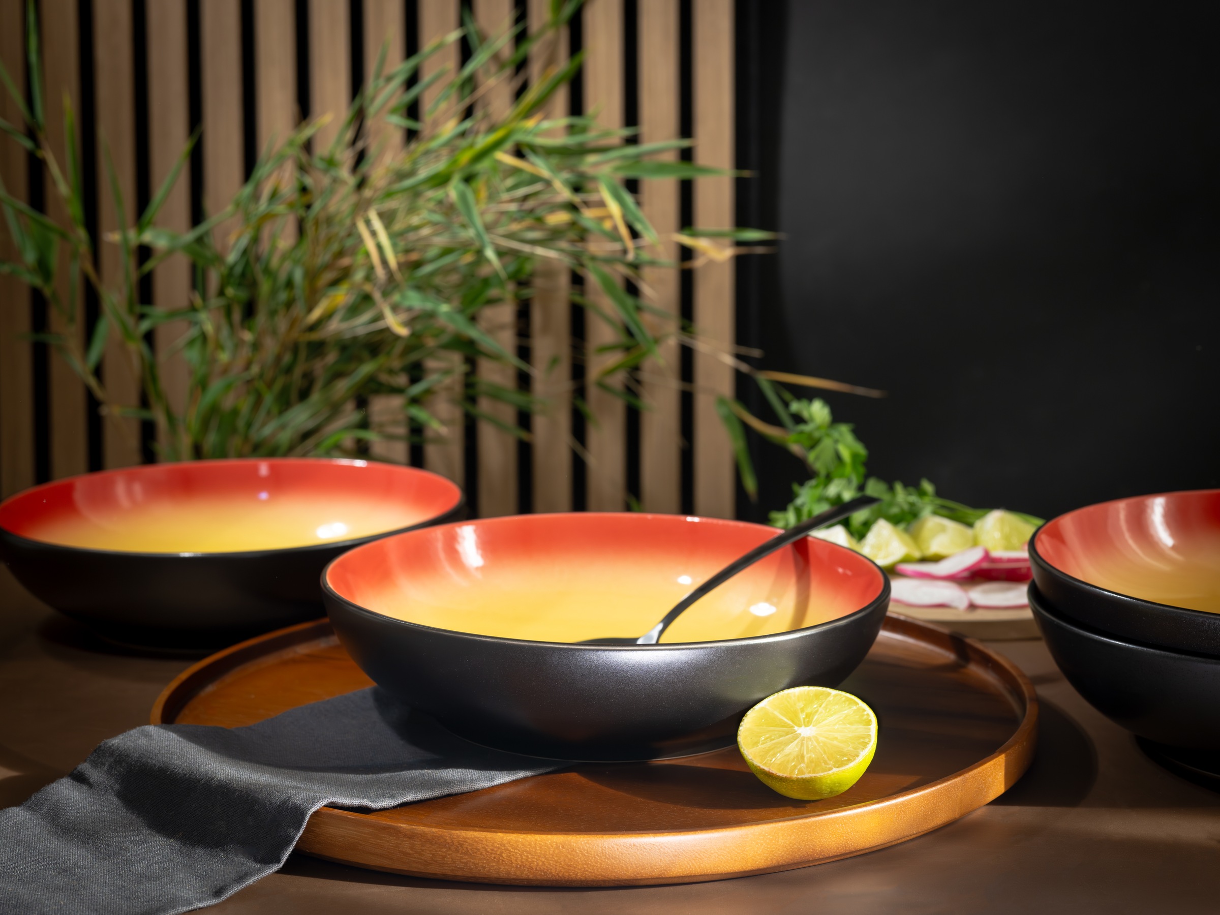CreaTable Suppenteller »Hot, Teller-Set, 6-tlg.« Moderne Coupeform, außergewöhnliches Design