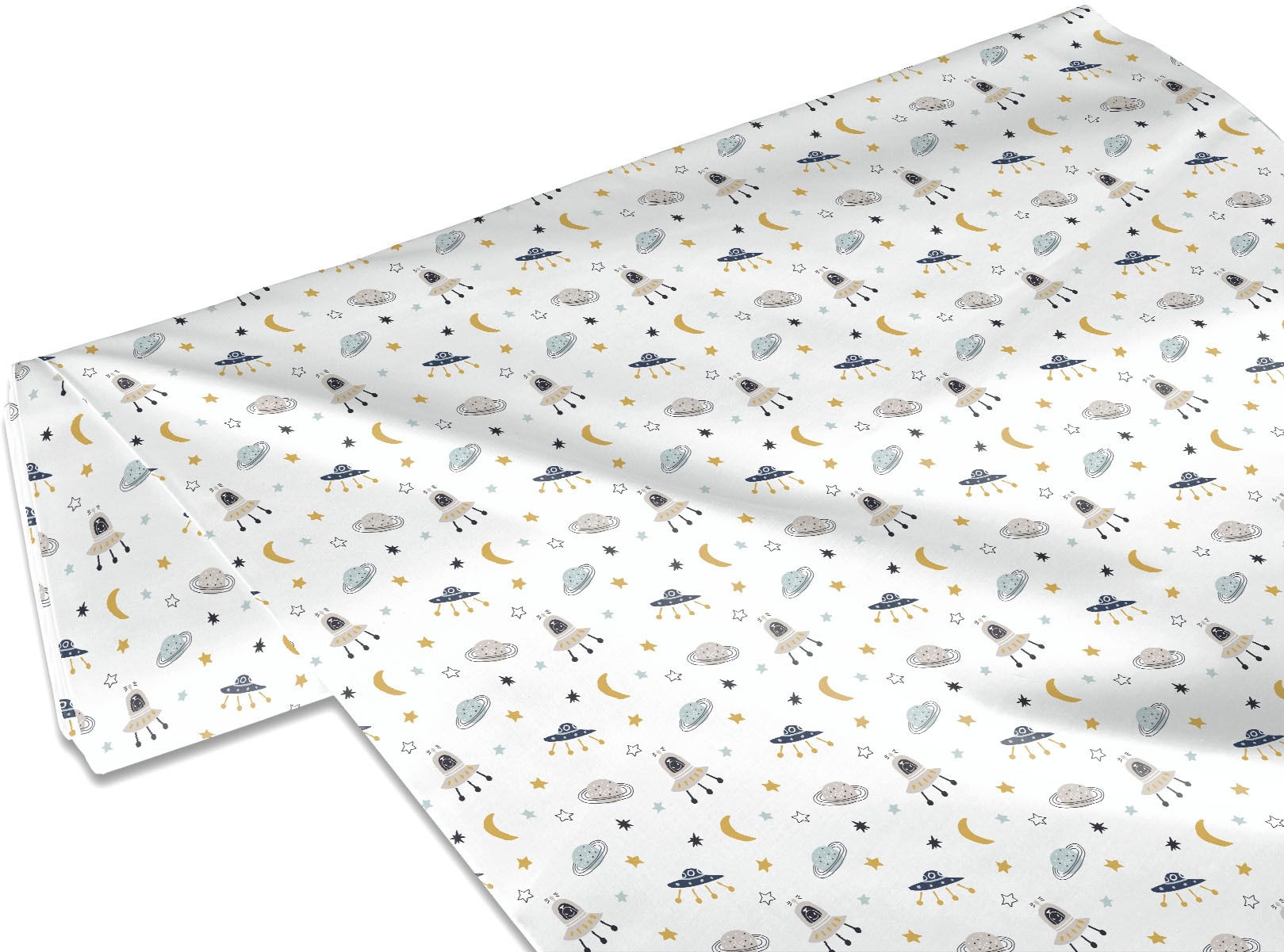 my home Stoff »Ufos & Planeten«, (1 St., Weltraum), Meterware, Breite 140cm