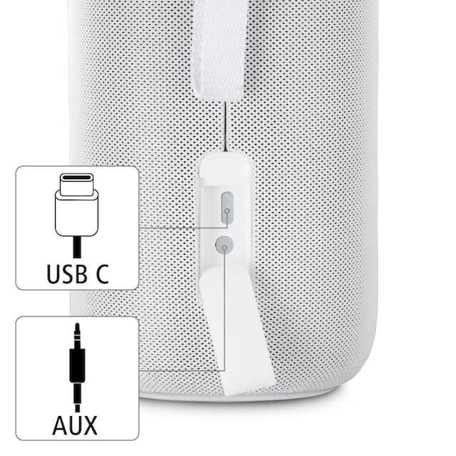 Hama Bluetooth-Lautsprecher »Bluetooth Box Shine 2.0 LED Xtra Bass 360ᵒ  Sound spritzwassergeschützt«, Freisprechanlage-Xtra Bass-360ᵒ Sound jetzt  kaufen bei OTTO