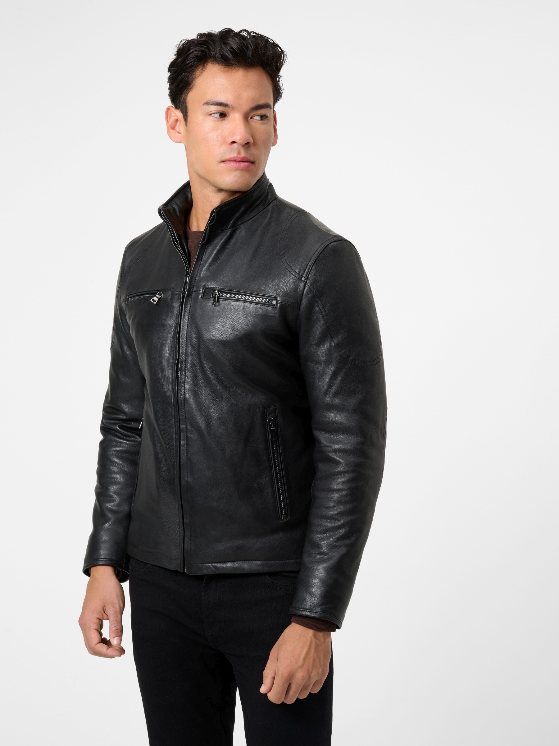 RICANO Lederjacke »Lederjacke Jefferson« ohne Kapuze Handgefertigt aus echtem Leder