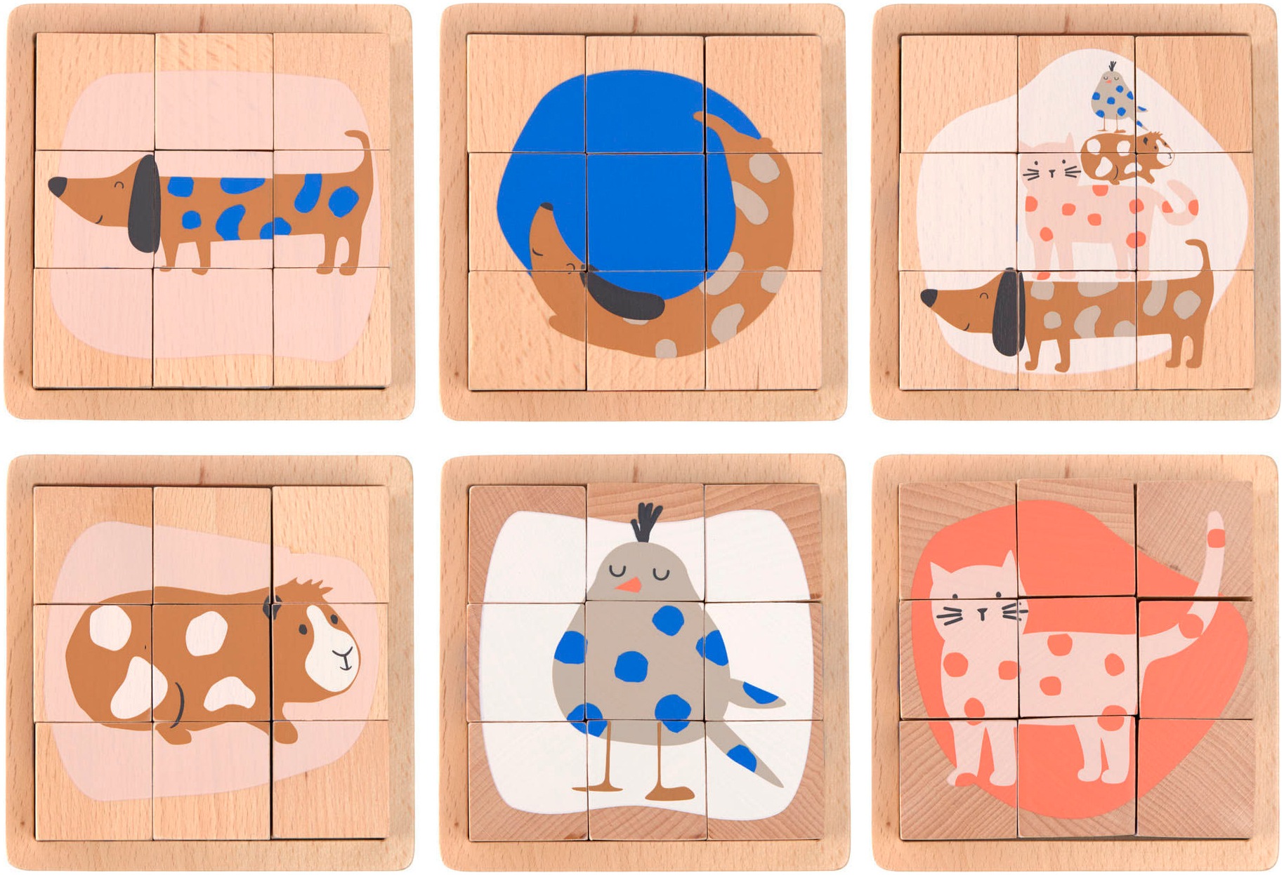 LÄSSIG Würfelpuzzle »Cube Puzzle Wood Little Mateys«, FSC® - schützt Wald - weltweit
