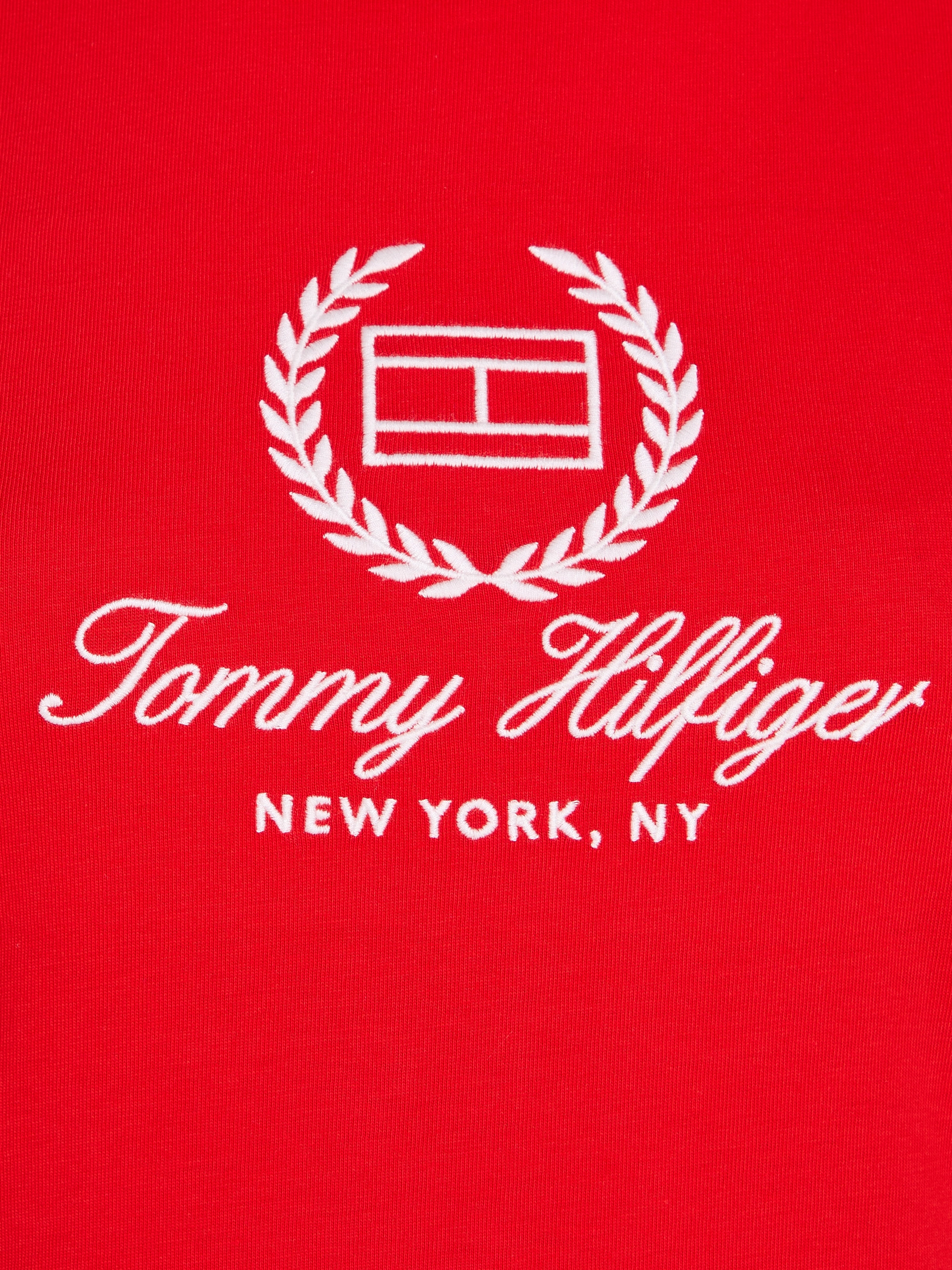 Tommy Hilfiger T-Shirt »SLIM FLAG SCRIPT TEE SS«, mit Logodruck auf der Brust