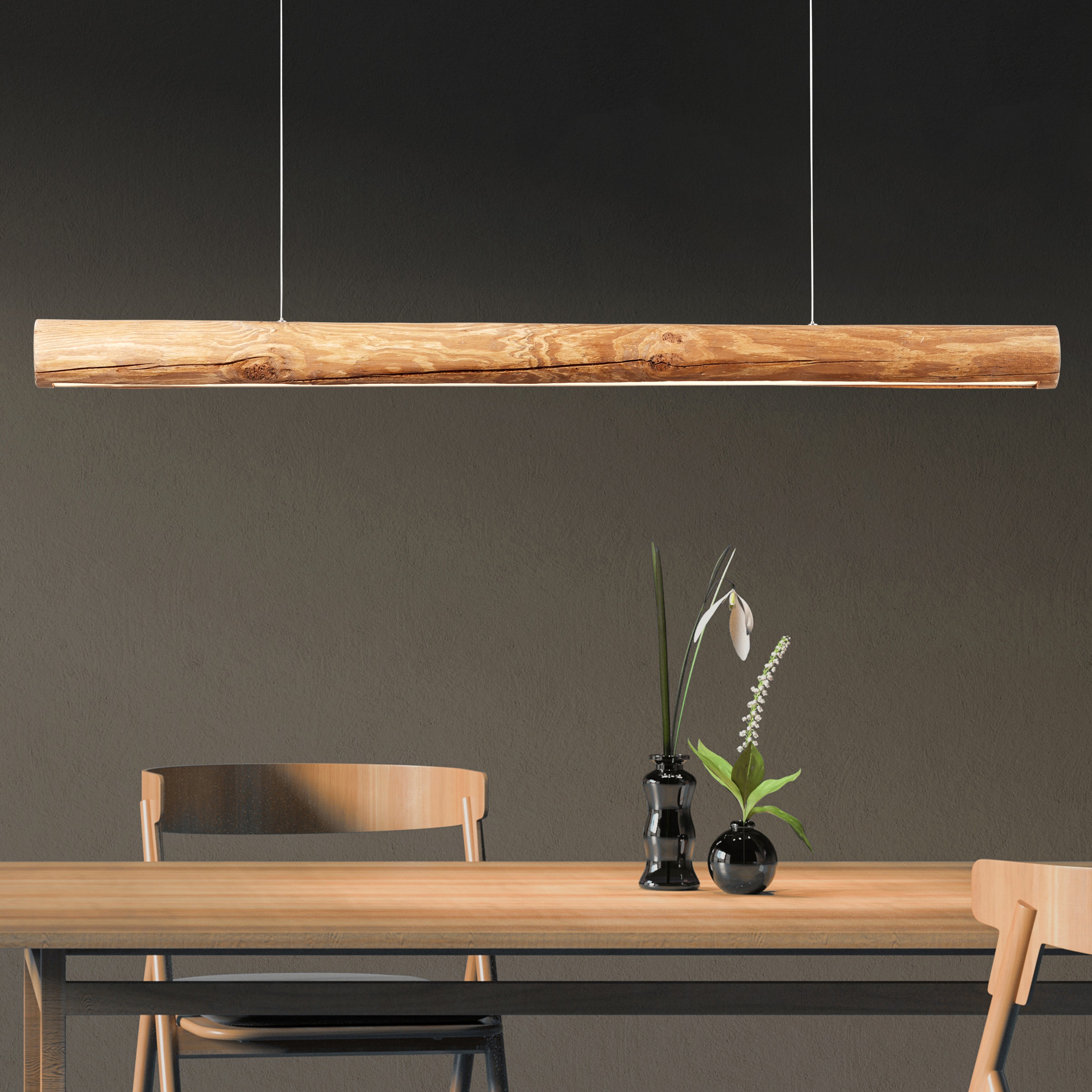 Brilliant LED Pendelleuchte »Odun«, 1 flammig, Leuchtmittel LED-Modul | LED fest integriert, 115 cm Breite, Touchdimmer, 3100 lm, warmweiß, Holz, kiefer gebeizt