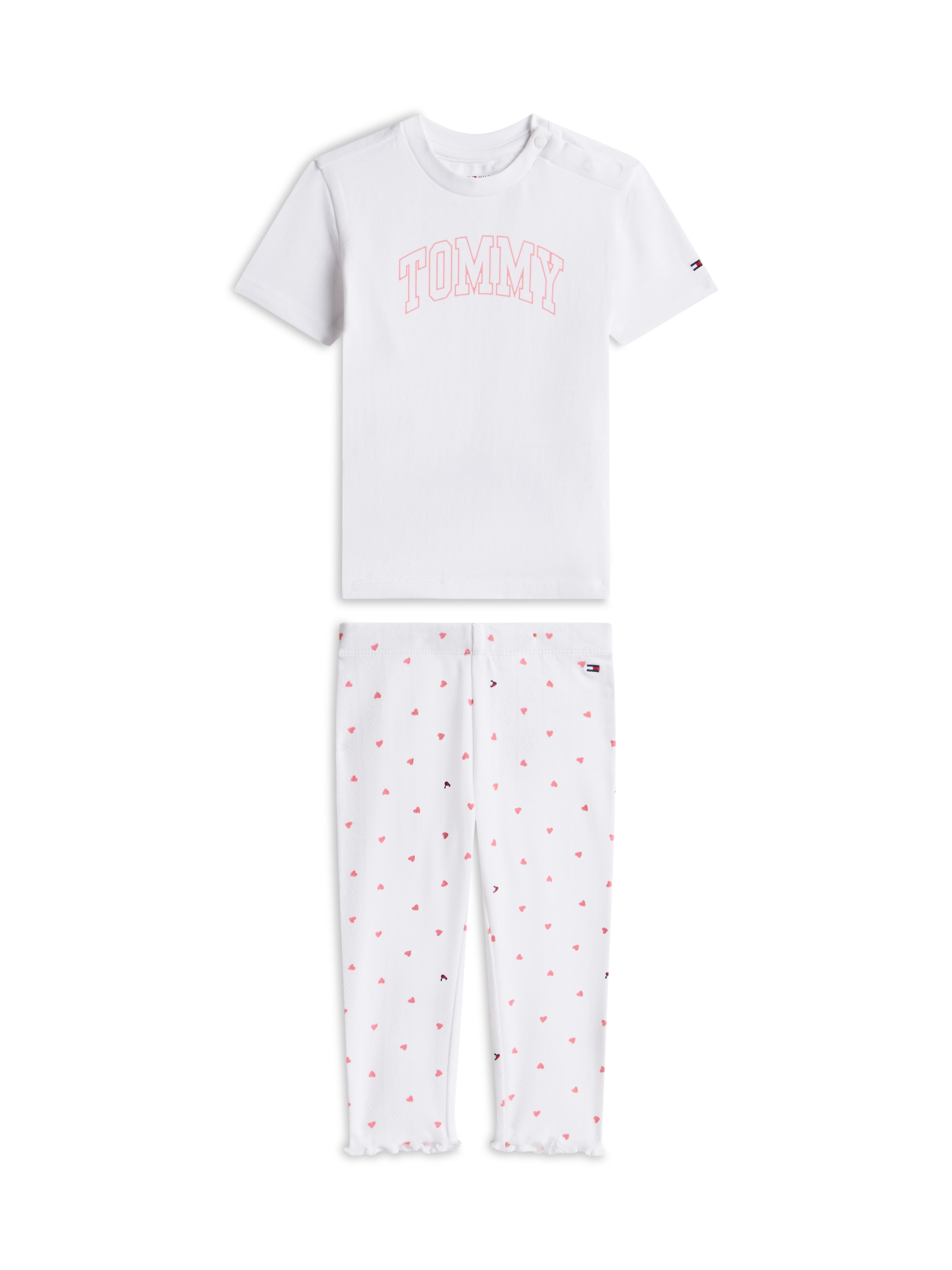Tommy Hilfiger Shirt & Leggings »TEE + POINTELLE LEGGINGS SET« Set, 2 Regular fit mit Rundhalsausschnitt für Babys