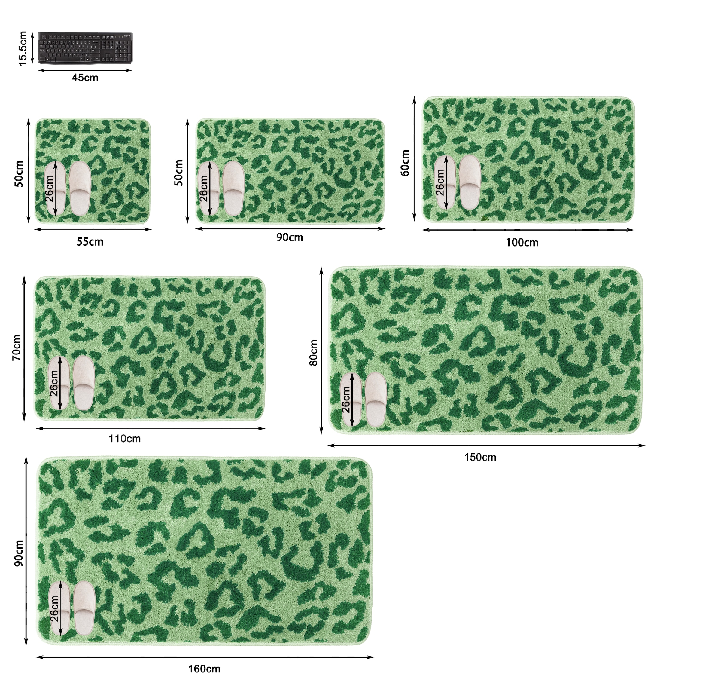 OTTO home Badematte »Anna Leo, Badvorleger, Badezimmer Teppich, Duschvorleger« Höhe 15 mm rutschhemmend beschichtet fußbodenheizungsgeeignet | schnell trocknend mit Animal Print, modernes Muster, Leo, weich