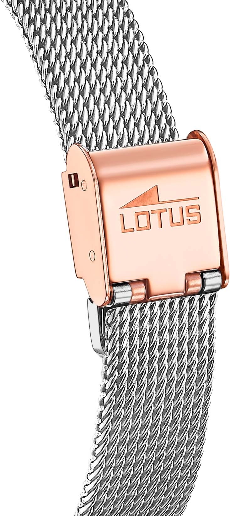 Lotus Quarzuhr, Armbanduhr, Damenuhr, Edelstahlarmband, Zirkonia