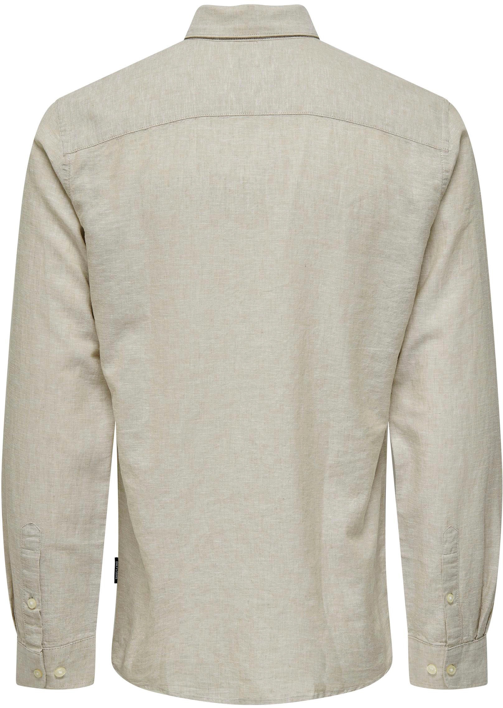 ONLY & SONS Langarmhemd »ONSCAIDEN LS SOLID LINEN SHIRT NOOS«