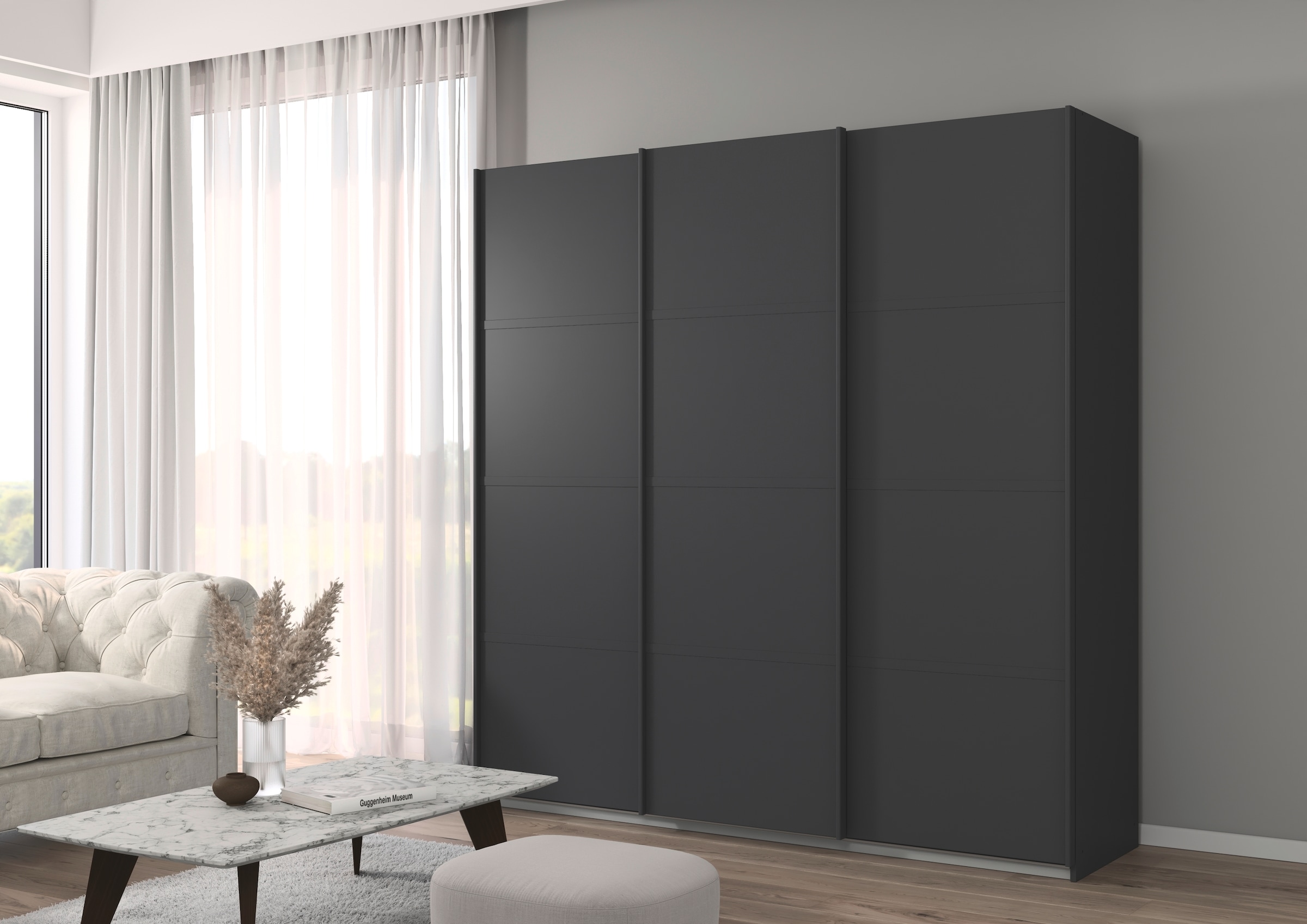 OTTO home Kleiderschrank »Mehrzweckschrank Aktenschrank Möbel Mietswohnung Schlafzimmer AVOLA« 3 verschiedene Ausstattungen BASIC/CLASSIC/PREMIUM (inkl. SOFT-CLOSE),  mit eleganten Zierleisten in Chrom, Schwarz oder Weiß MADE IN GERMANY
