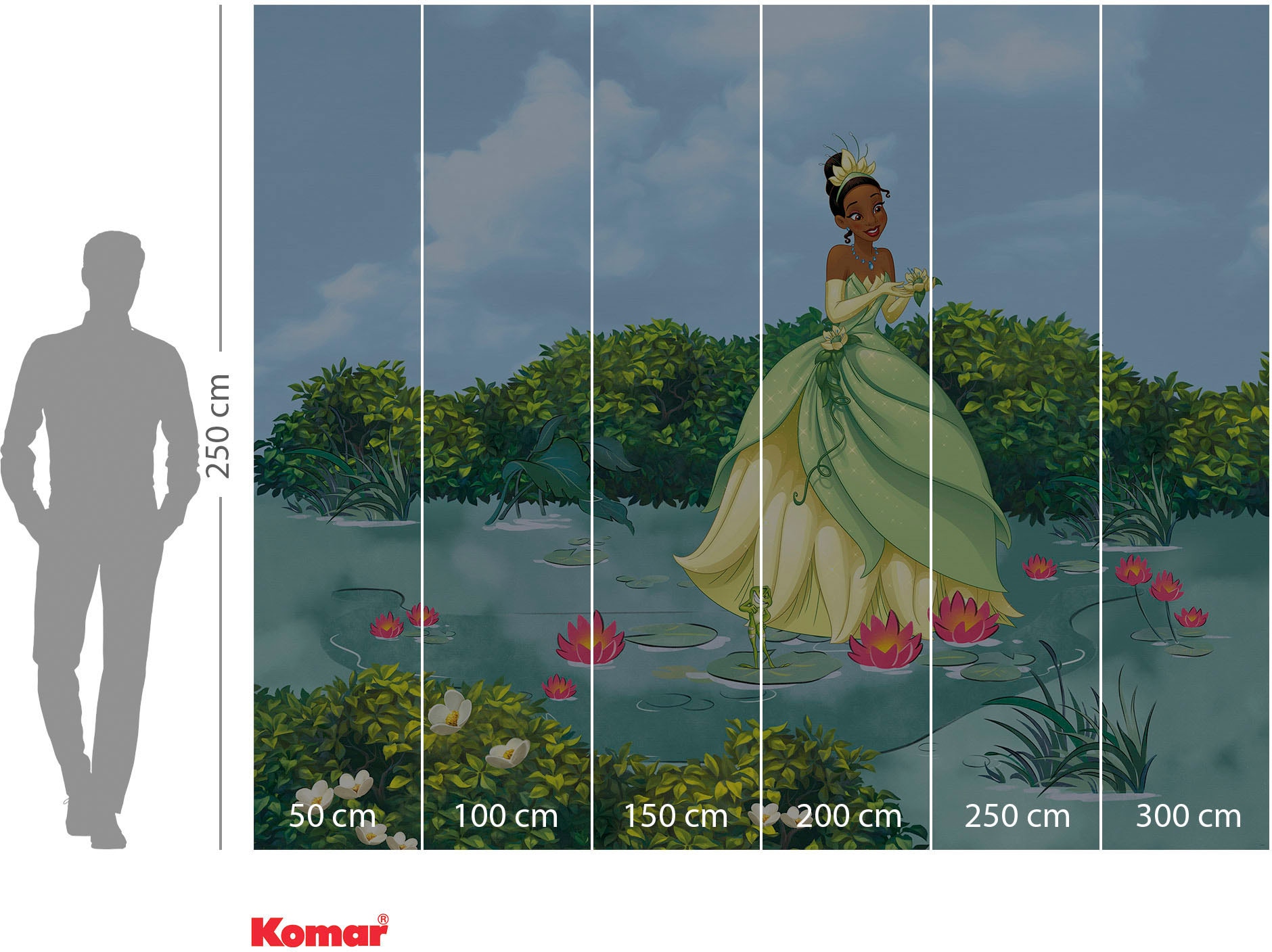 Komar Fototapete »Digitaldruck Vlies - Tiana Lucky Pond - Größe 300 x 250 cm«, bedruckt, Kinderzimmer