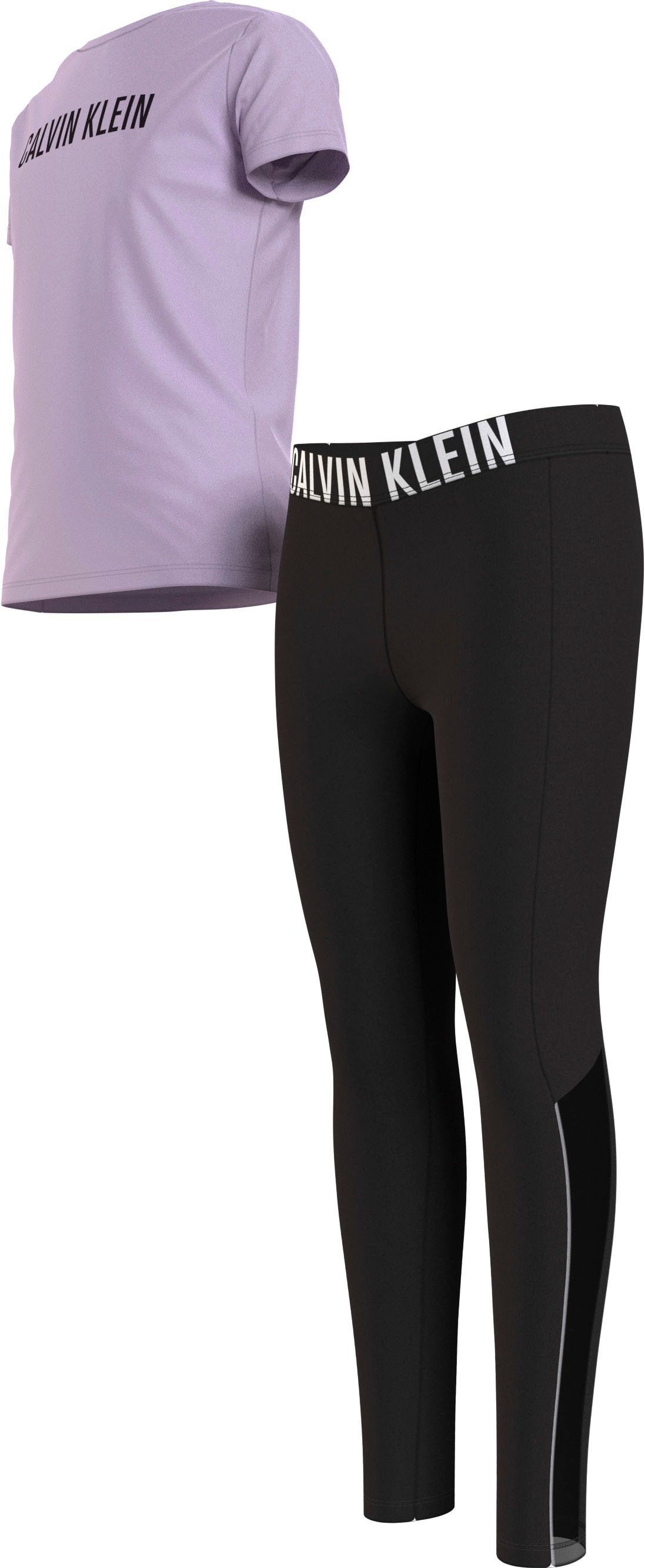 Calvin Klein Pyjama »KNIT PJ mit (SS+LEGGING)«, OTTO Beineinsätzen SET tlg.), transparenten (2 kaufen bei leicht