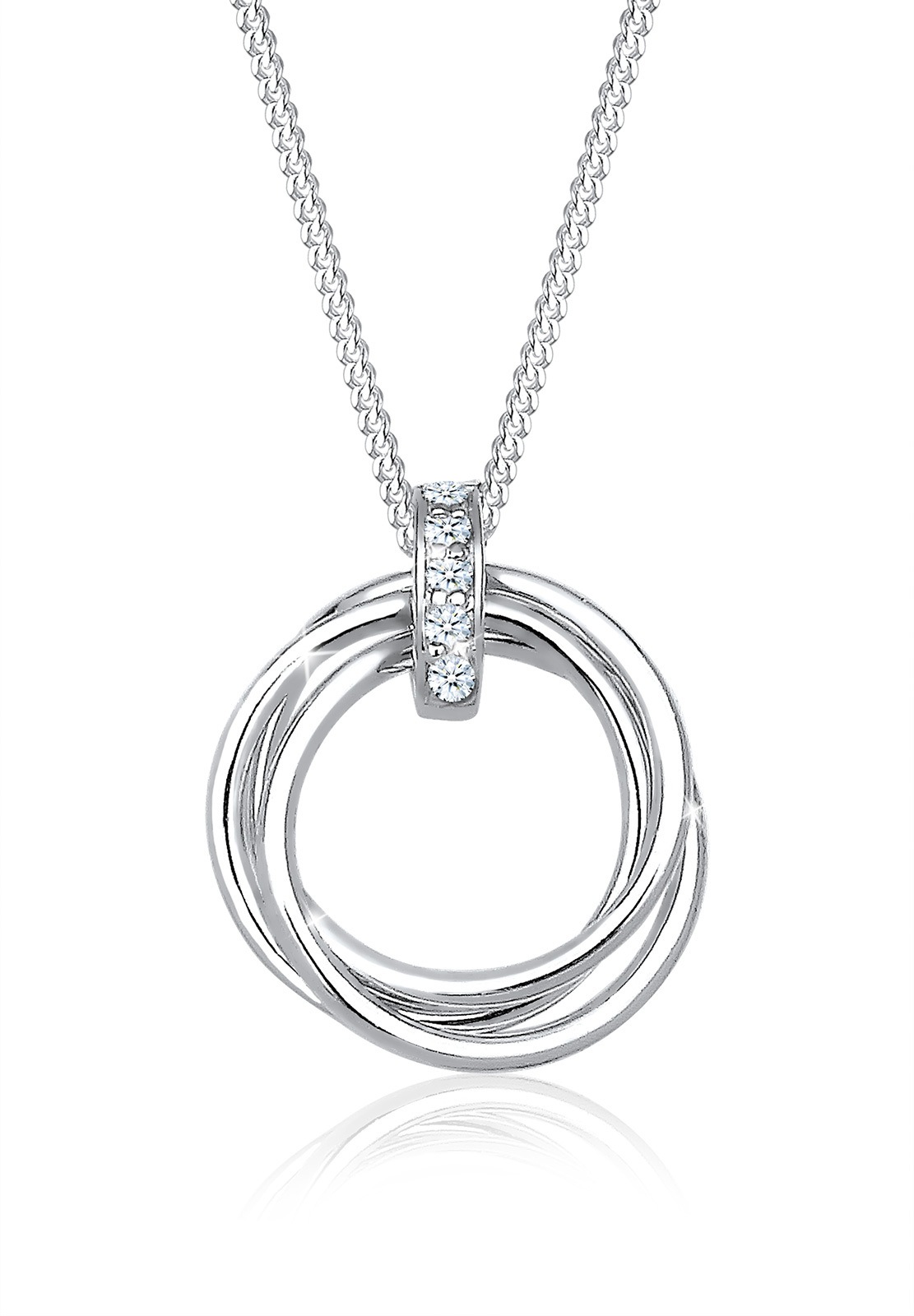 Diamore Collierkettchen »Kreis Trio Diamant (0.025 ct.) 925 Silber«