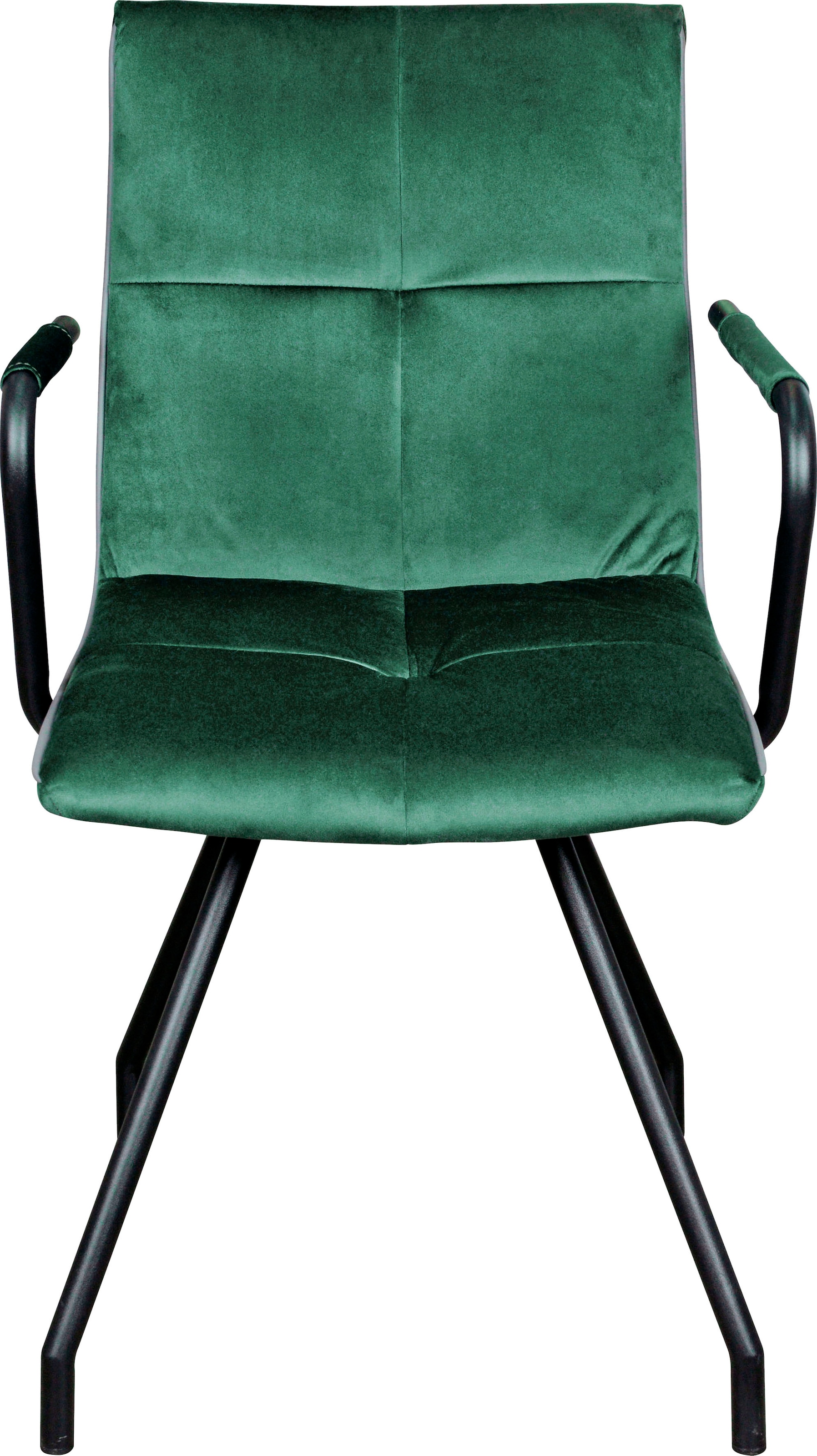 Kayoom Polsterstuhl »Stuhl Eaden 225 2er-Set, samtiger Stoffbezug, Paspel aus Kunstleder« (Set) 2 Stk.stilvoll, pflegeleicht, zeitgemäße Farbgebung, samtiger Stoffbezug