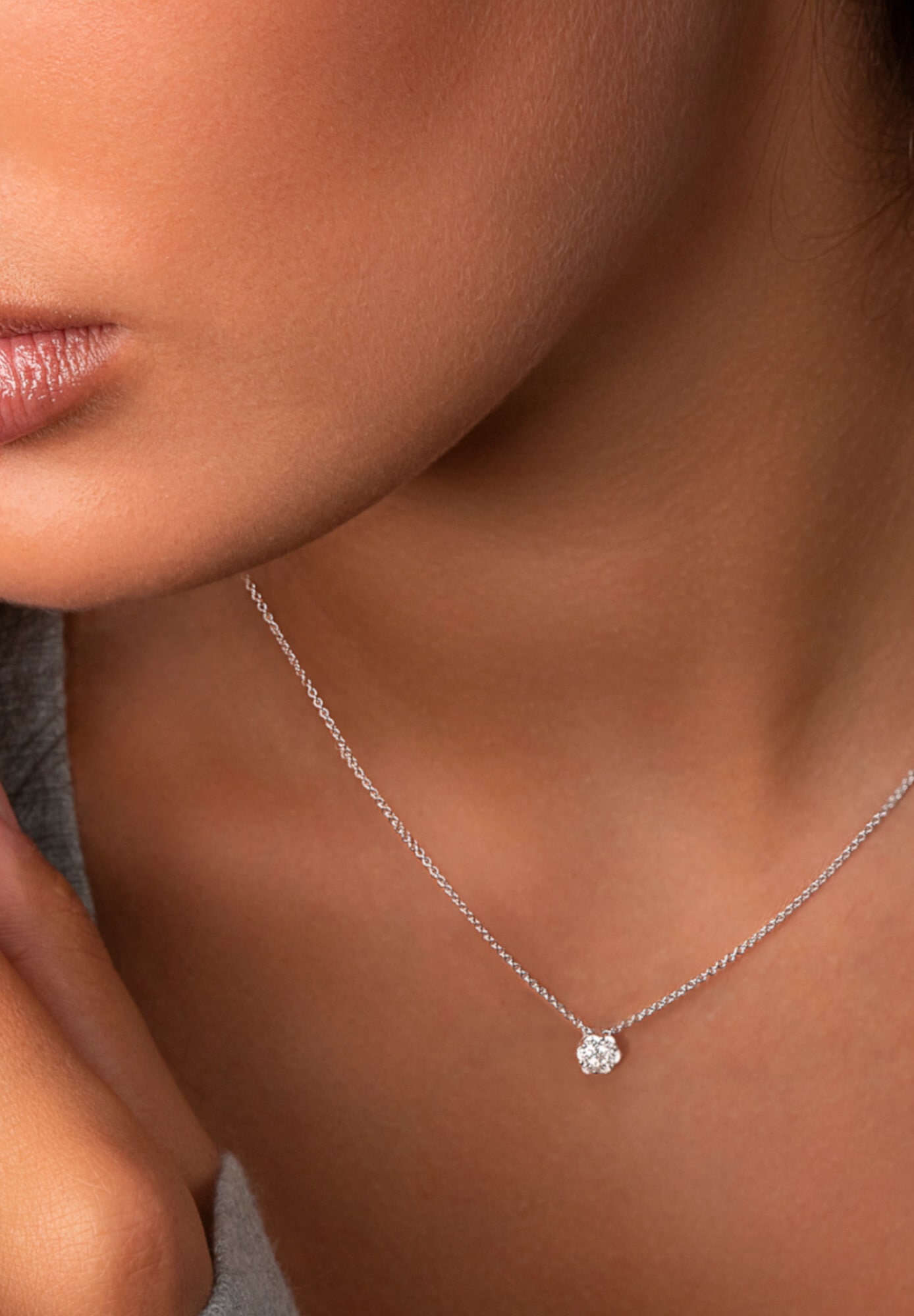 ONE ELEMENT Kettenanhänger »0.15 ct Diamant Brillant Anhänger aus 585 Weißgold«
