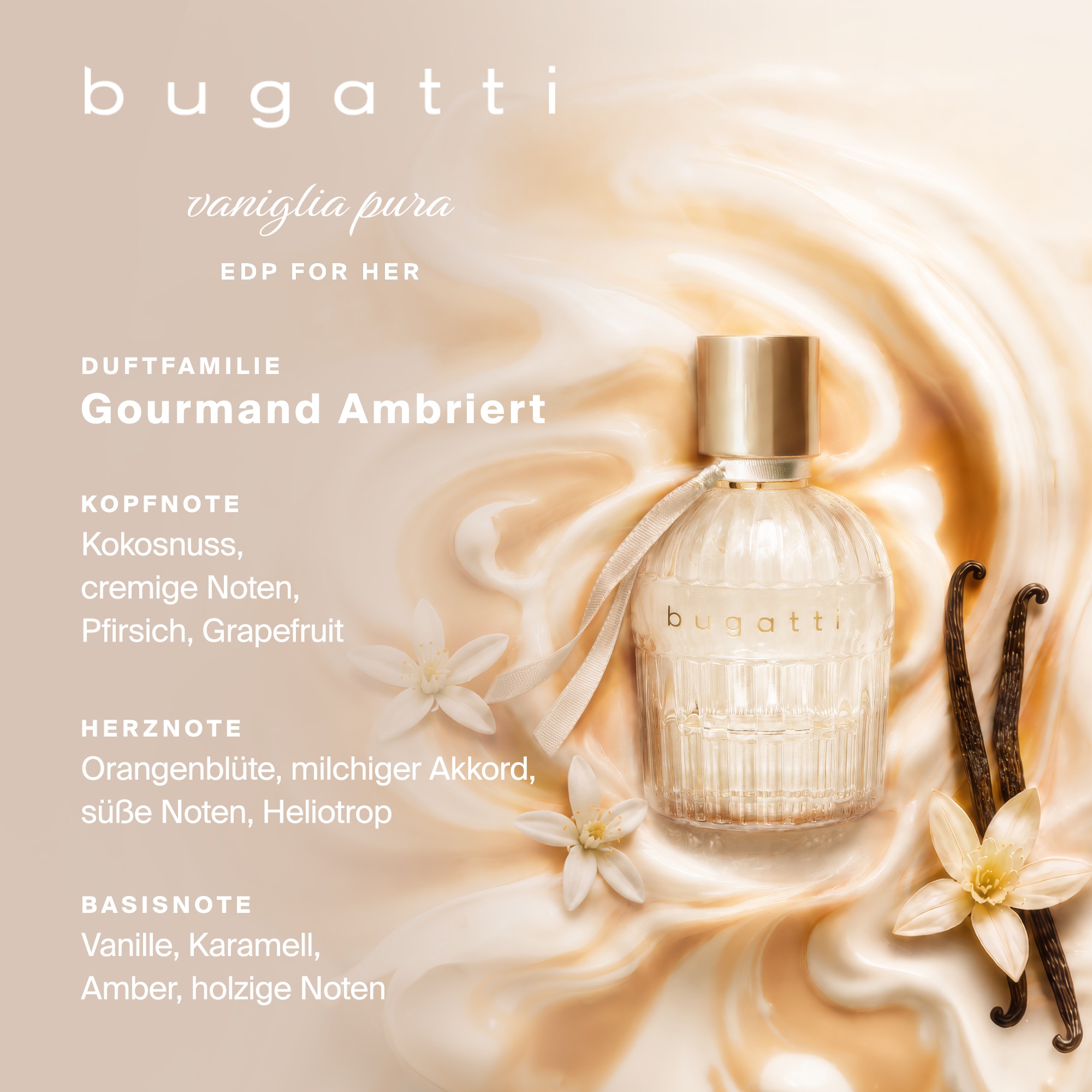 bugatti Eau de Parfum »vaniglia pura« mit 60 ml Inhalt, flüssig